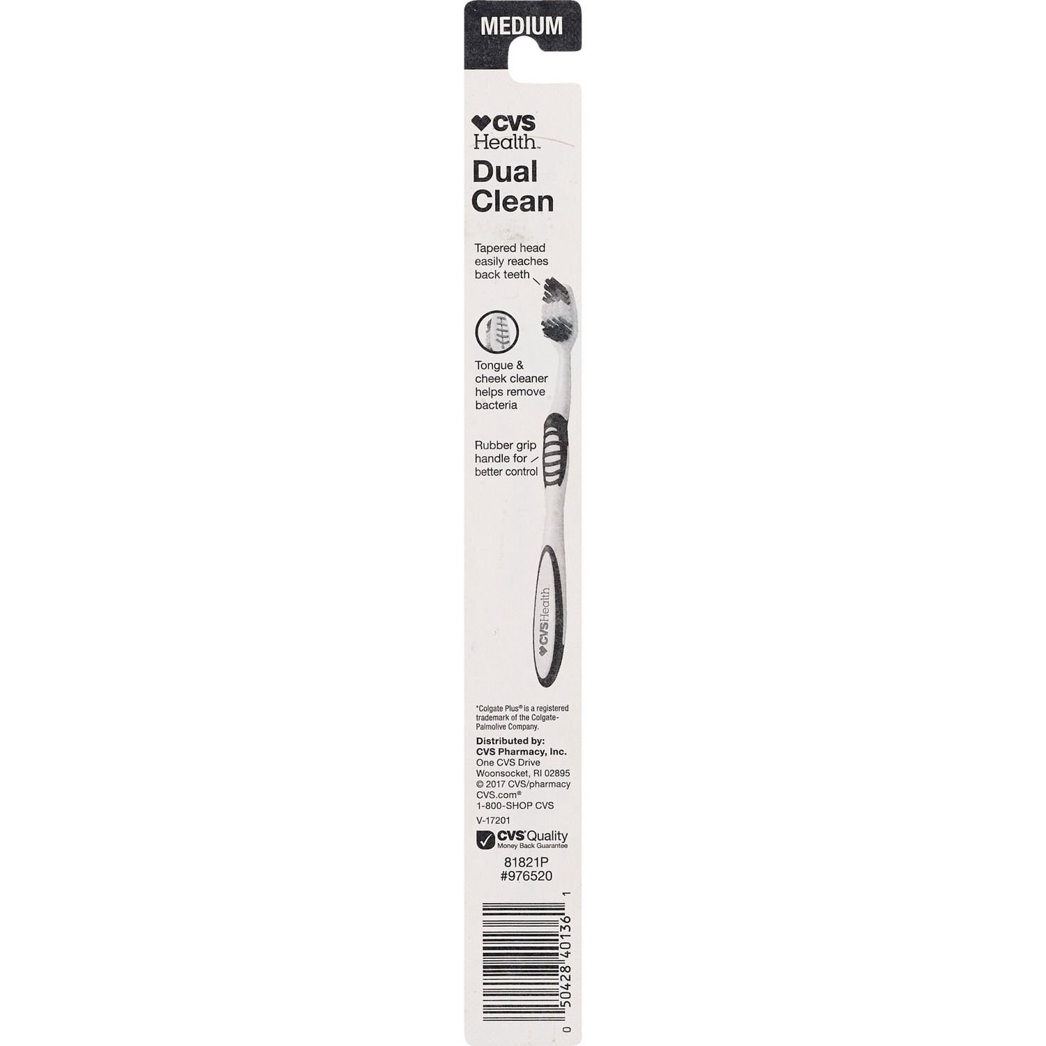 slide 2 of 3, Cvs Health Dual Clean Toothbrush, Medium Bristle, 1 Ct, 1 ct