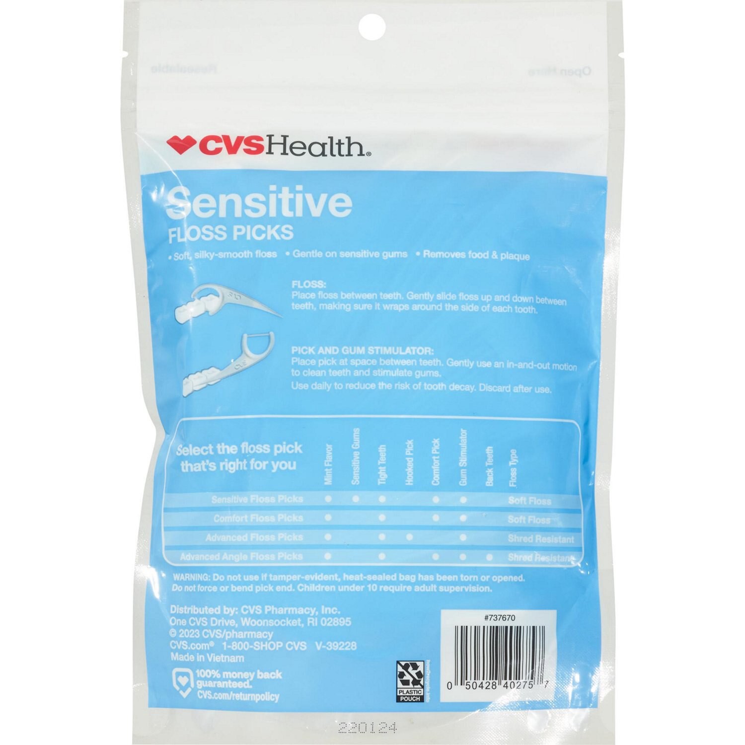 slide 2 of 2, Cvs Health Sensitive Floss Picks, Mint, 150 Ct, 1 ct