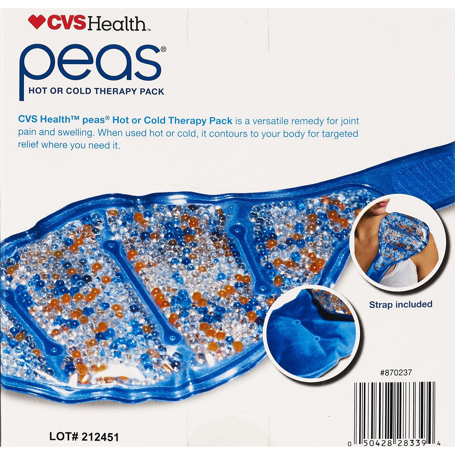 slide 2 of 5, CVS Health Peas Hot Or Cold Therapy Pack, Neck & Shoulder, 1 ct