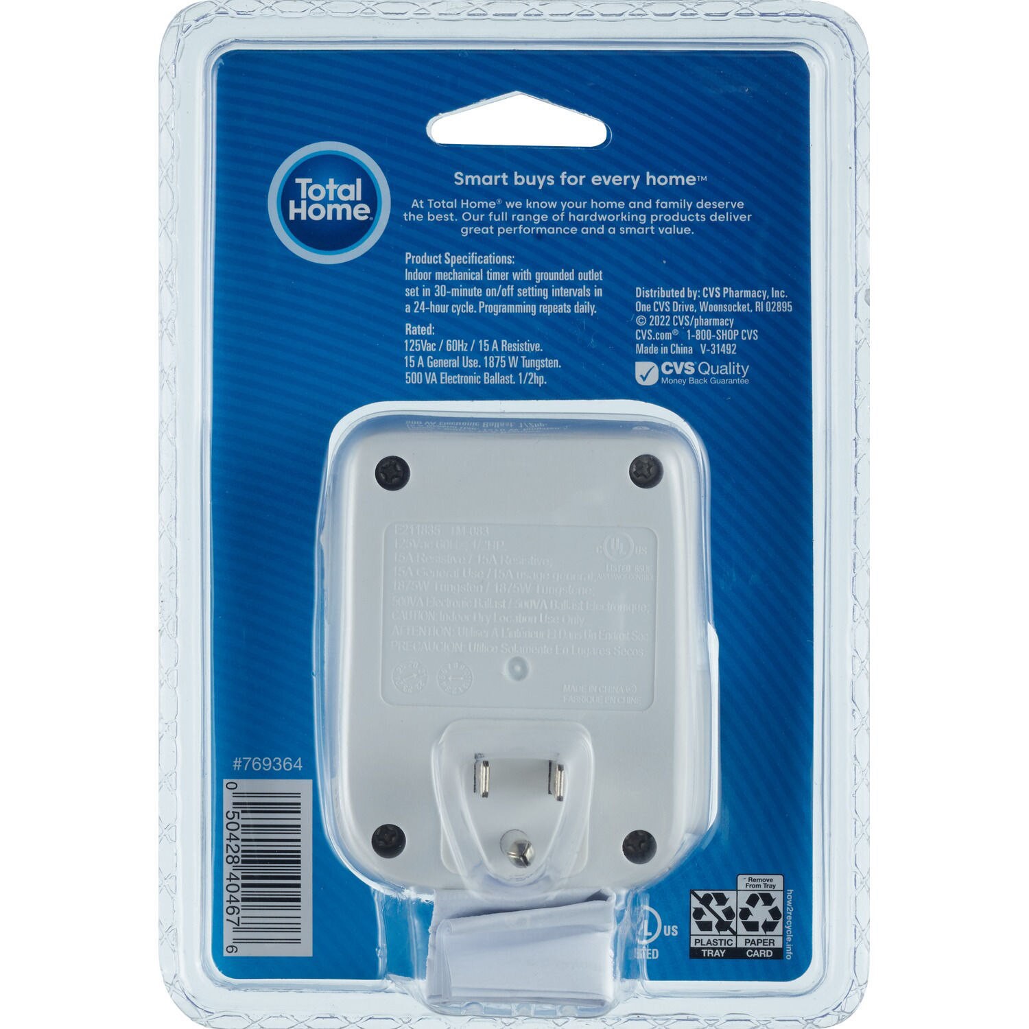 slide 3 of 3, Total Home Heavy Duty Indoor 24 Hour Timer, 1 ct