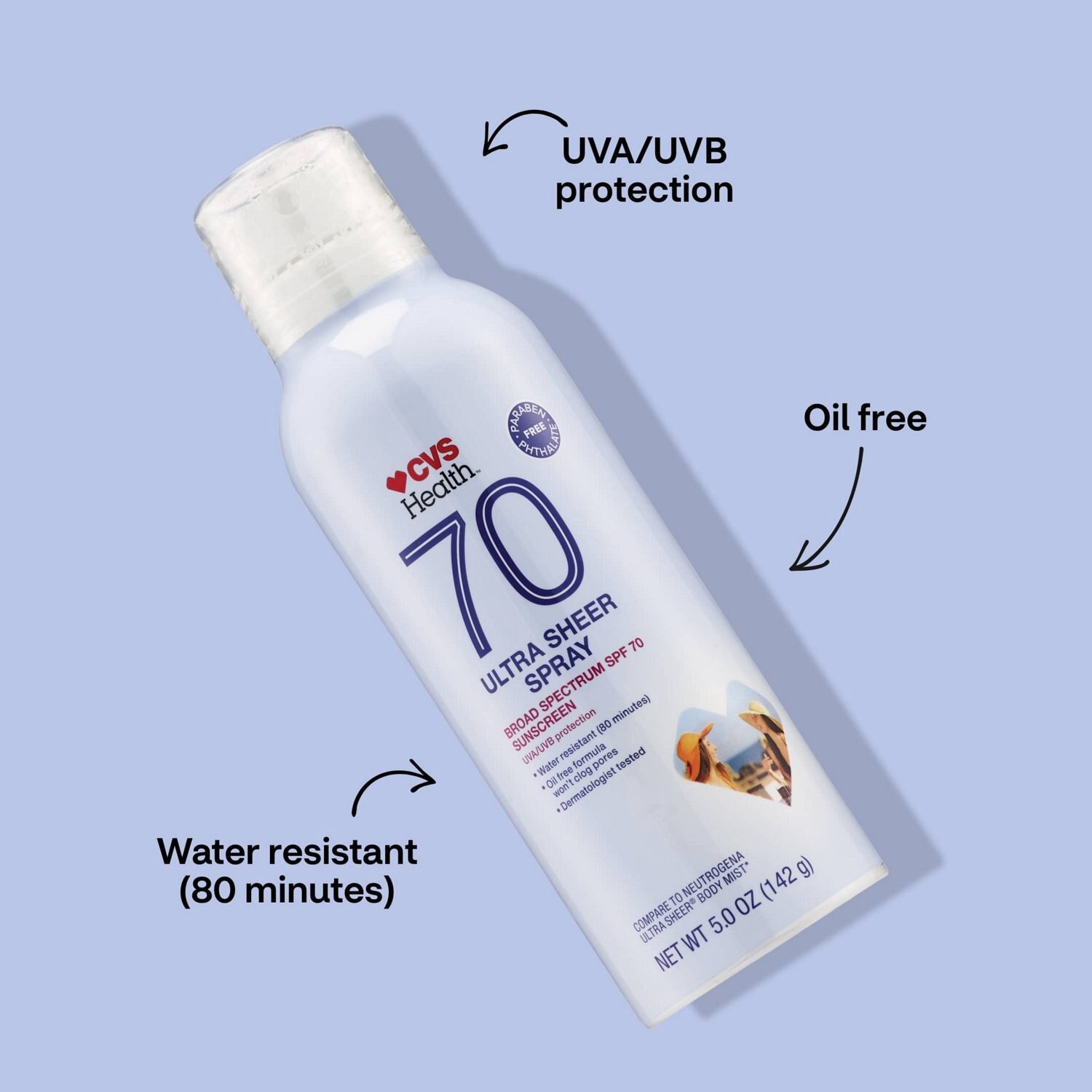 slide 2 of 9, CVS Health Sheer Mist Sunscreen, 1 ct