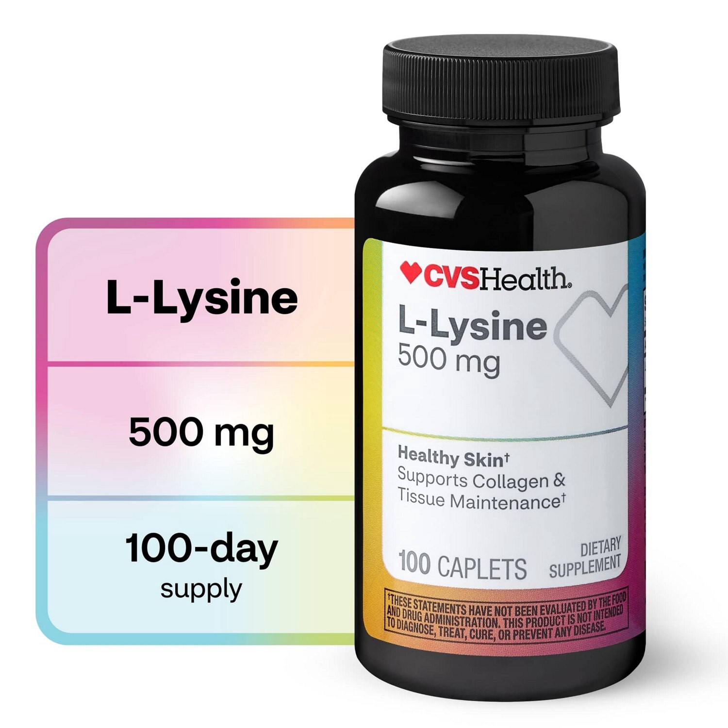 slide 7 of 9, CVS Health L-Lysine Caplets, 100 Ct, 1 ct