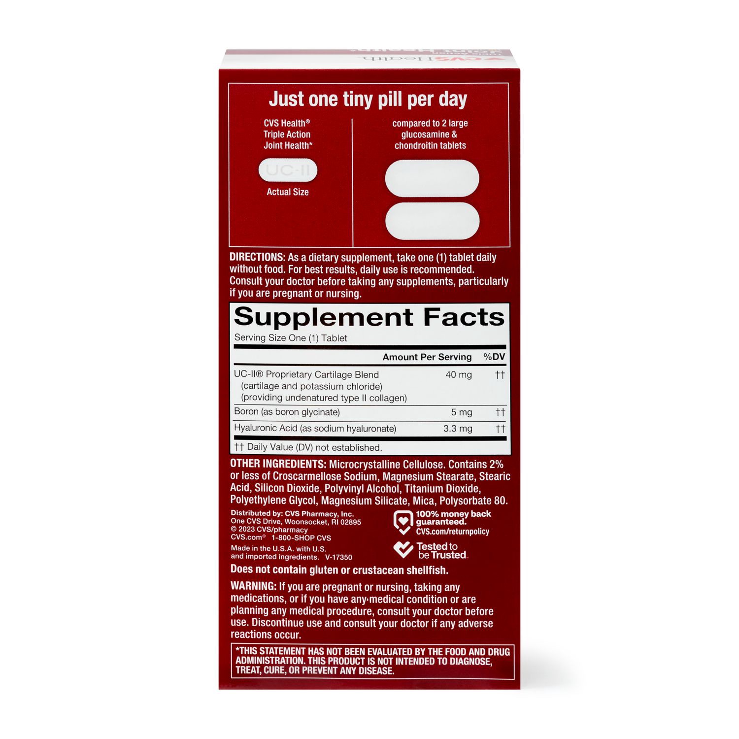 slide 2 of 5, CVS Health Triple Action Joint Health Tablets, 30 Ct, 1 ct