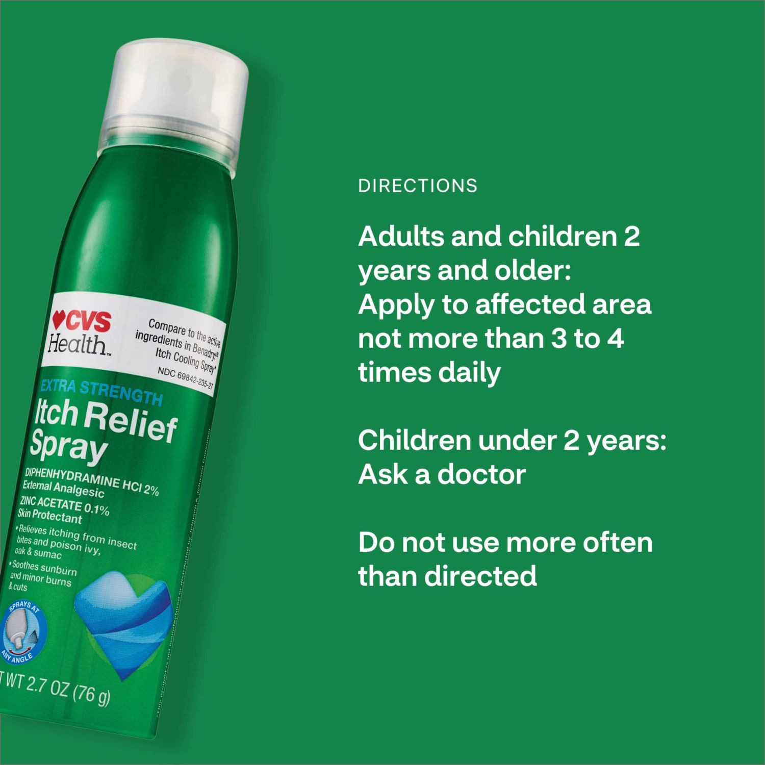 slide 3 of 10, CVS Health Extra Strength Itch Relief Spray, 2.7 Oz, 1 ct