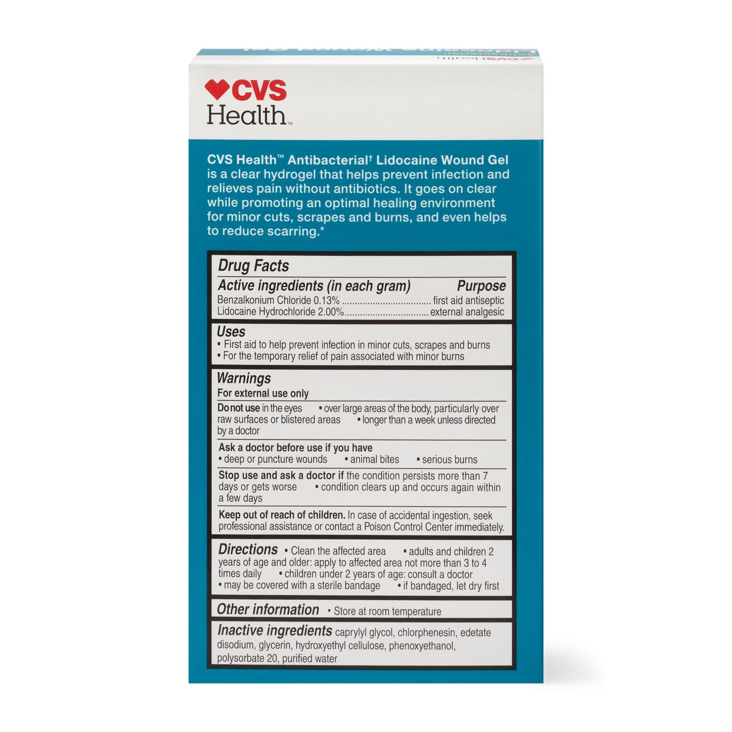 slide 3 of 6, CVS Health Antibacterial Wound Gel, 0.5 Oz, 0.5 oz