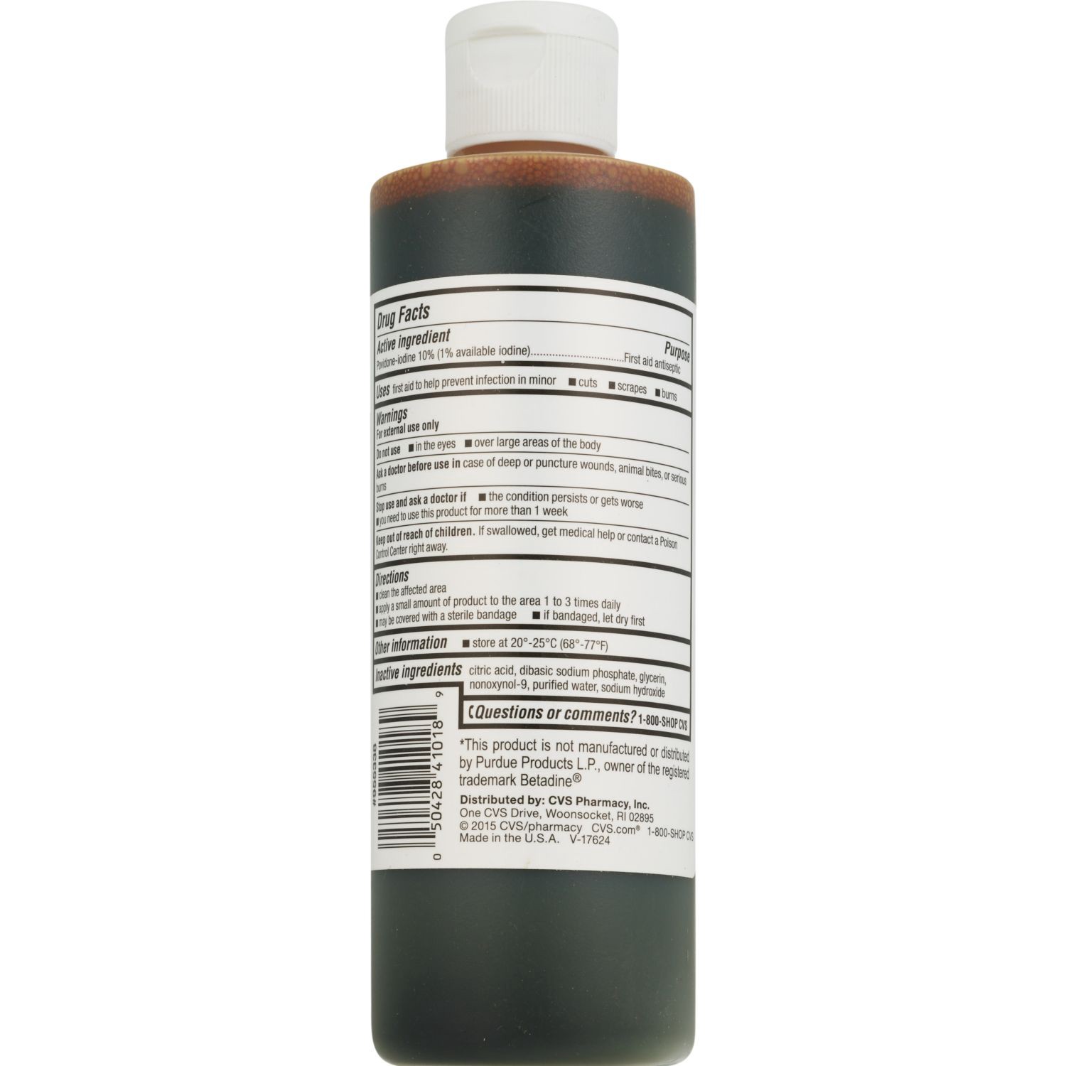 slide 2 of 3, CVS Health Povidone Iodine First Aid Antiseptic, 8 Oz, 1 ct