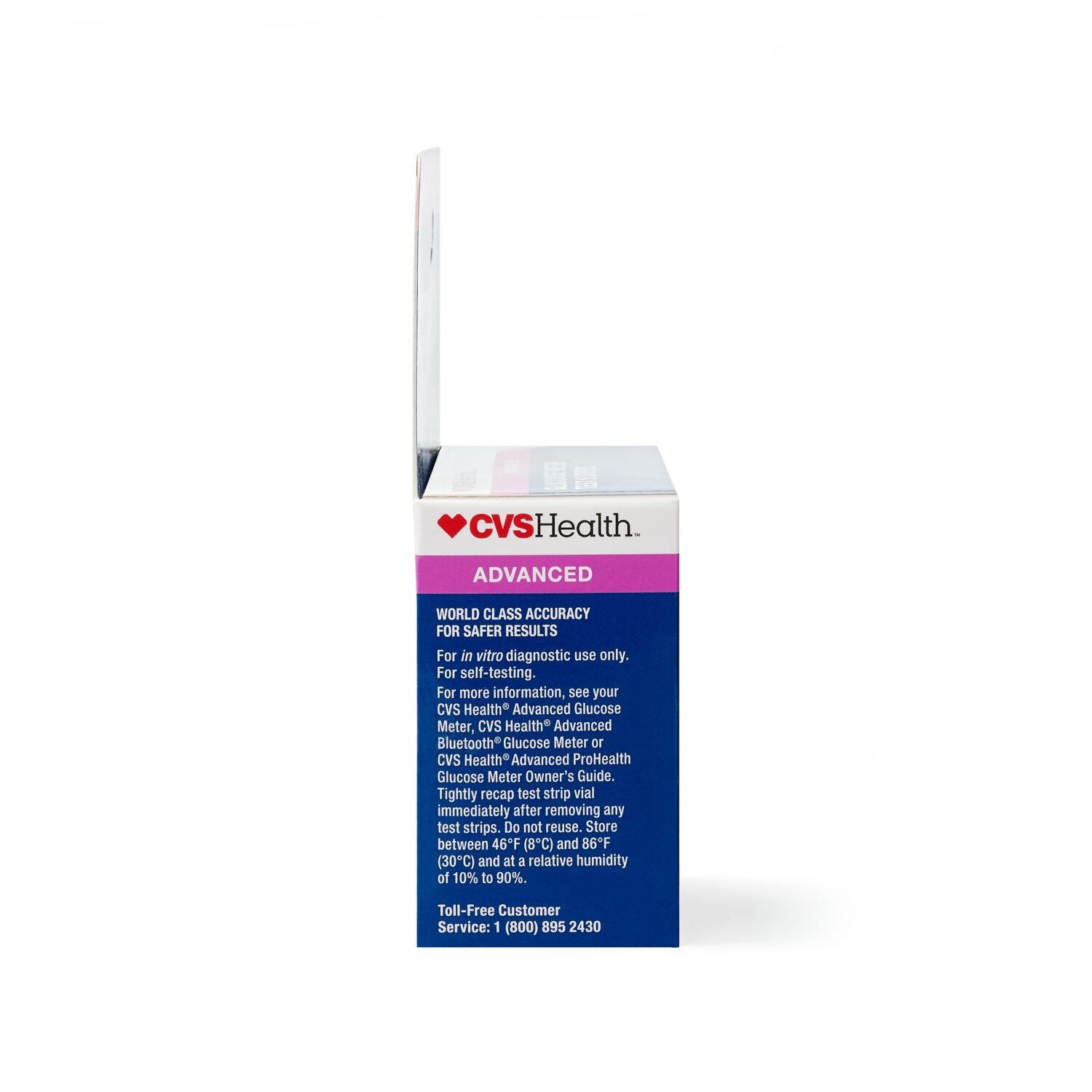 slide 6 of 10, CVS Health Advanced Glucose Meter Test Strips, 100 Ct, 1 ct