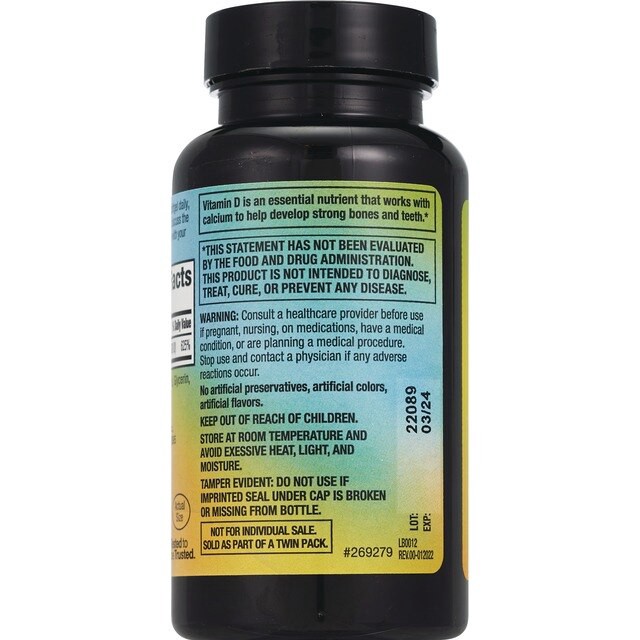 slide 4 of 6, CVS Health Twin Pack Vitamin D3 Softgels, 500 Ct, 1 ct