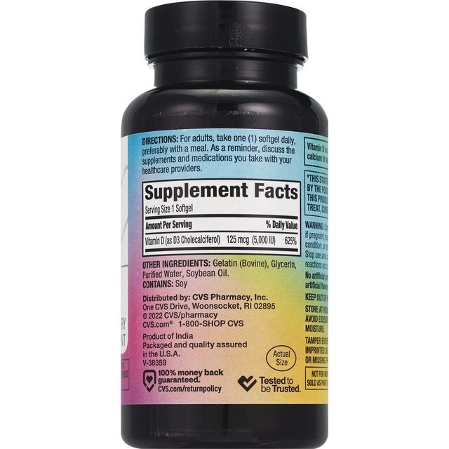 slide 3 of 6, CVS Health Twin Pack Vitamin D3 Softgels, 500 Ct, 1 ct