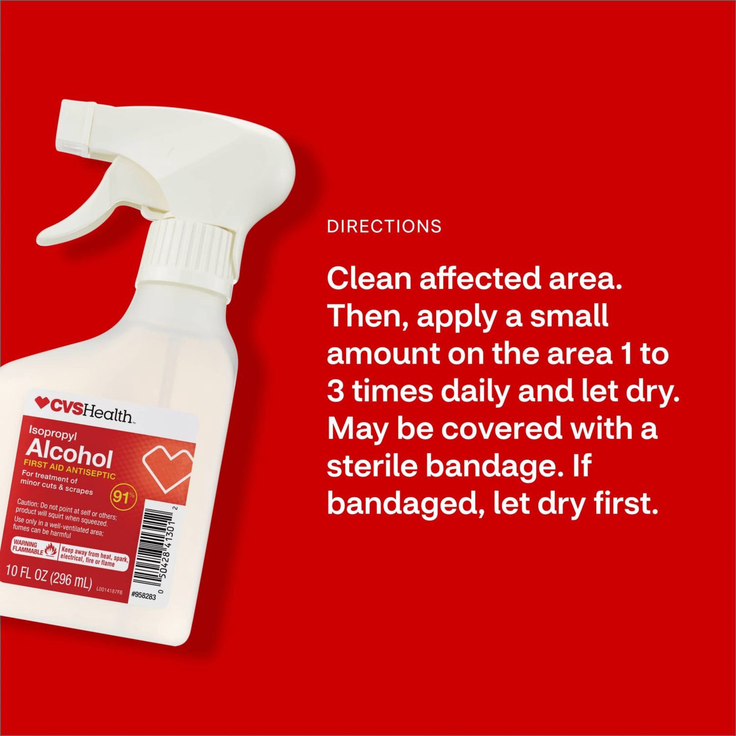 slide 7 of 7, CVS Health Alcohol First Aid Antiseptic Spray, 10 Fl Oz, 1 ct
