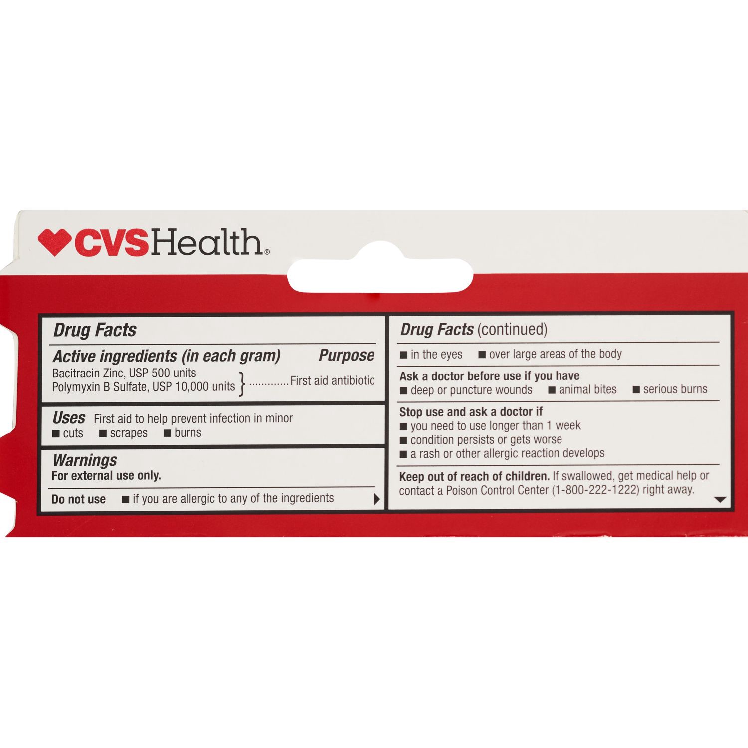 slide 9 of 9, CVS Health Poly Bacitracin, First Aid Antibiotic Ointment, 1 Oz, 1 oz
