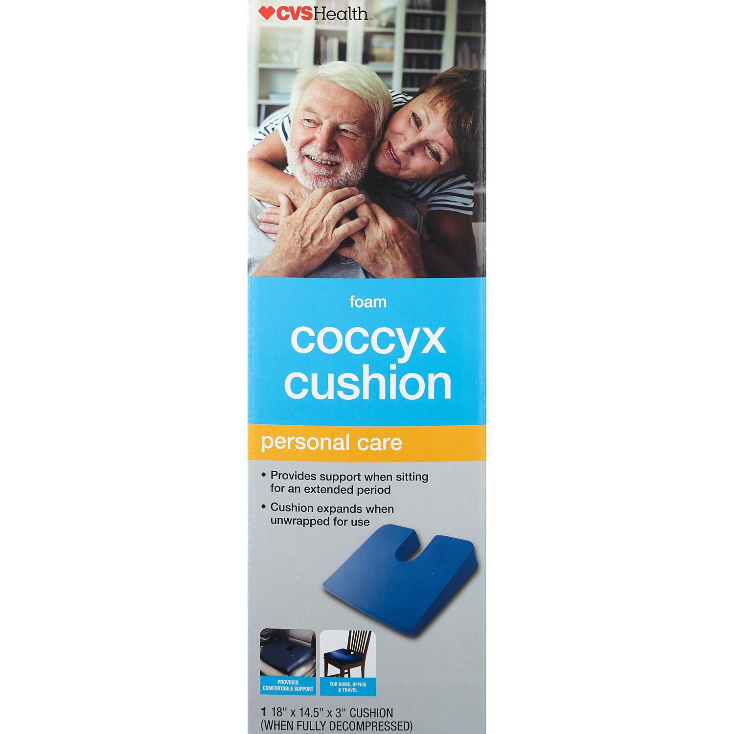 slide 4 of 4, Cvs Health Coccyx Foam Cushion, 1 ct