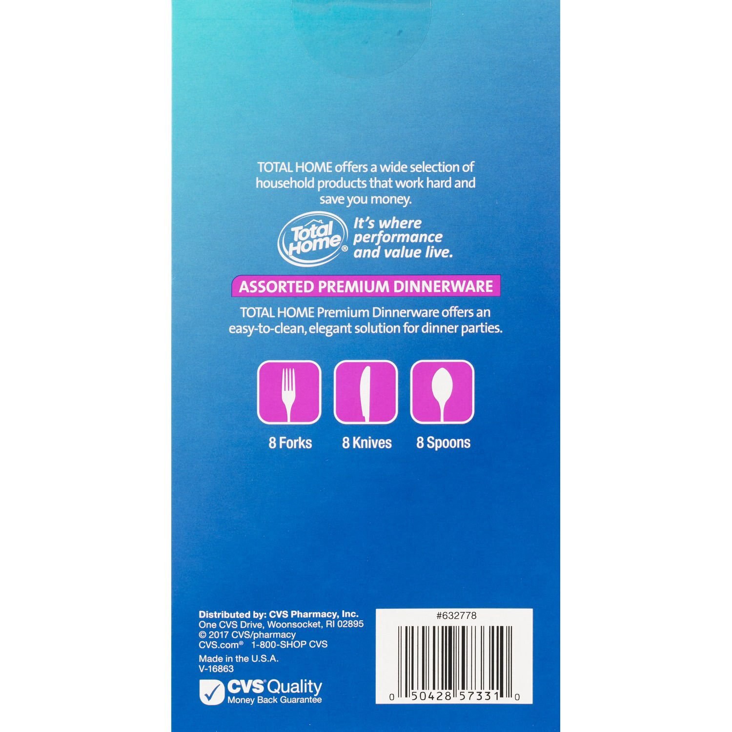 slide 3 of 3, Total Home Assorted Premium Dinnerware, 24 Ct, 1 ct