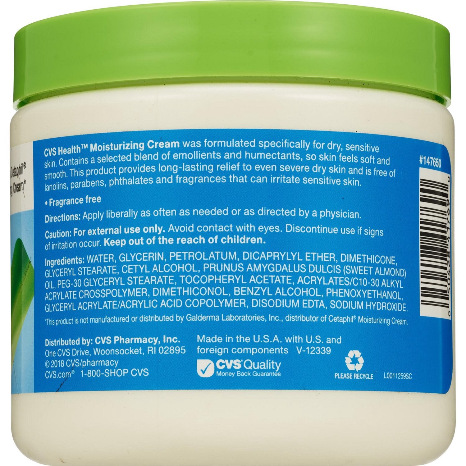 slide 2 of 2, CVS Health Moisturizing Cream For Dry And Sensitive Skin, 16 Oz, 1 ct