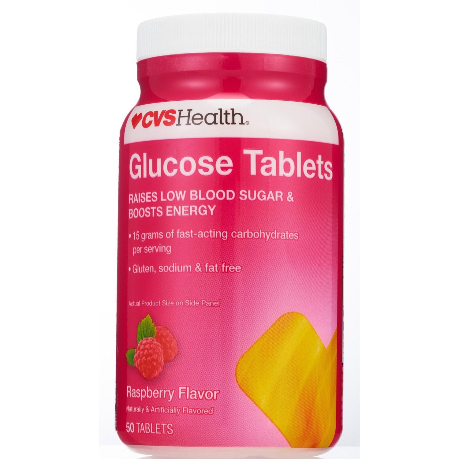 slide 2 of 5, CVS Health Glucose Tablets, Raspberry, 50 Ct, 1 ct