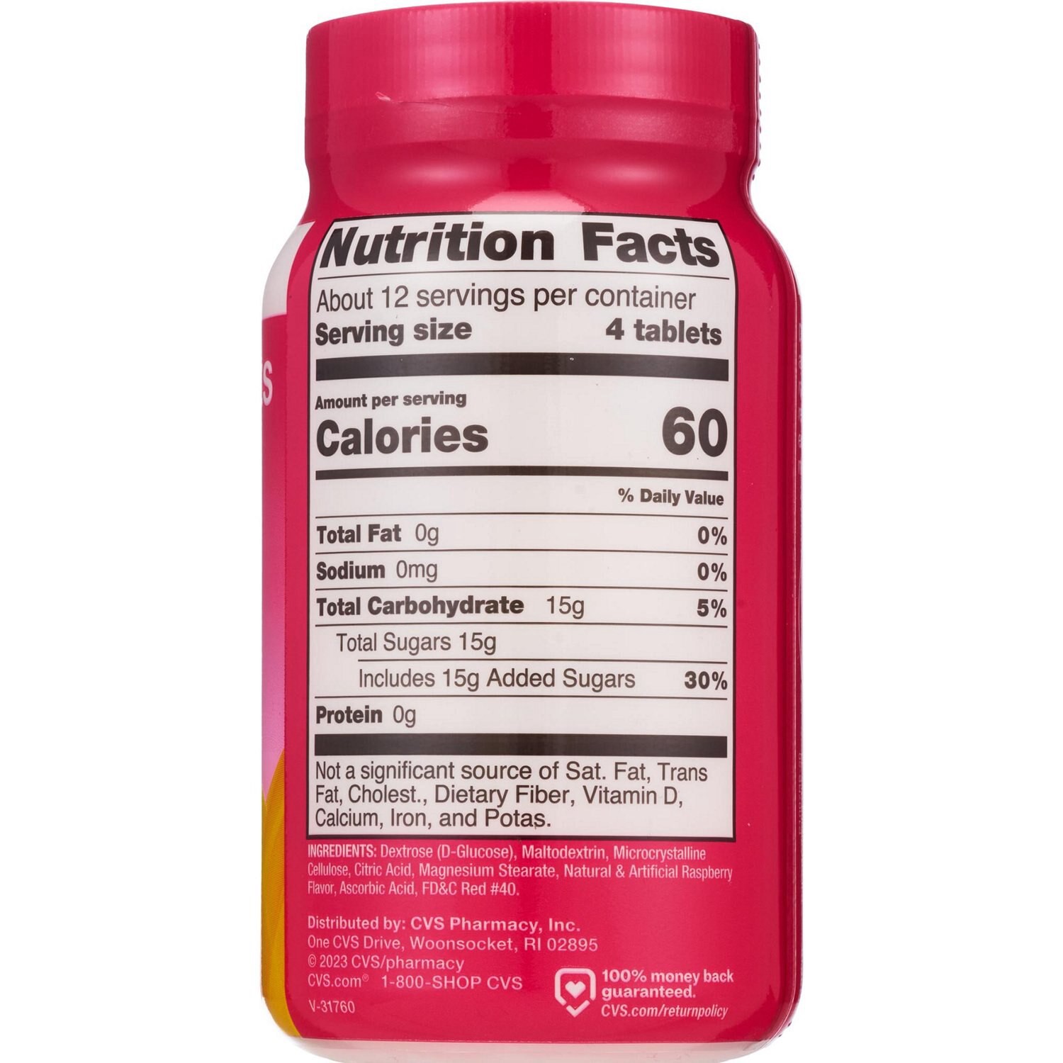 slide 4 of 5, CVS Health Glucose Tablets, Raspberry, 50 Ct, 1 ct