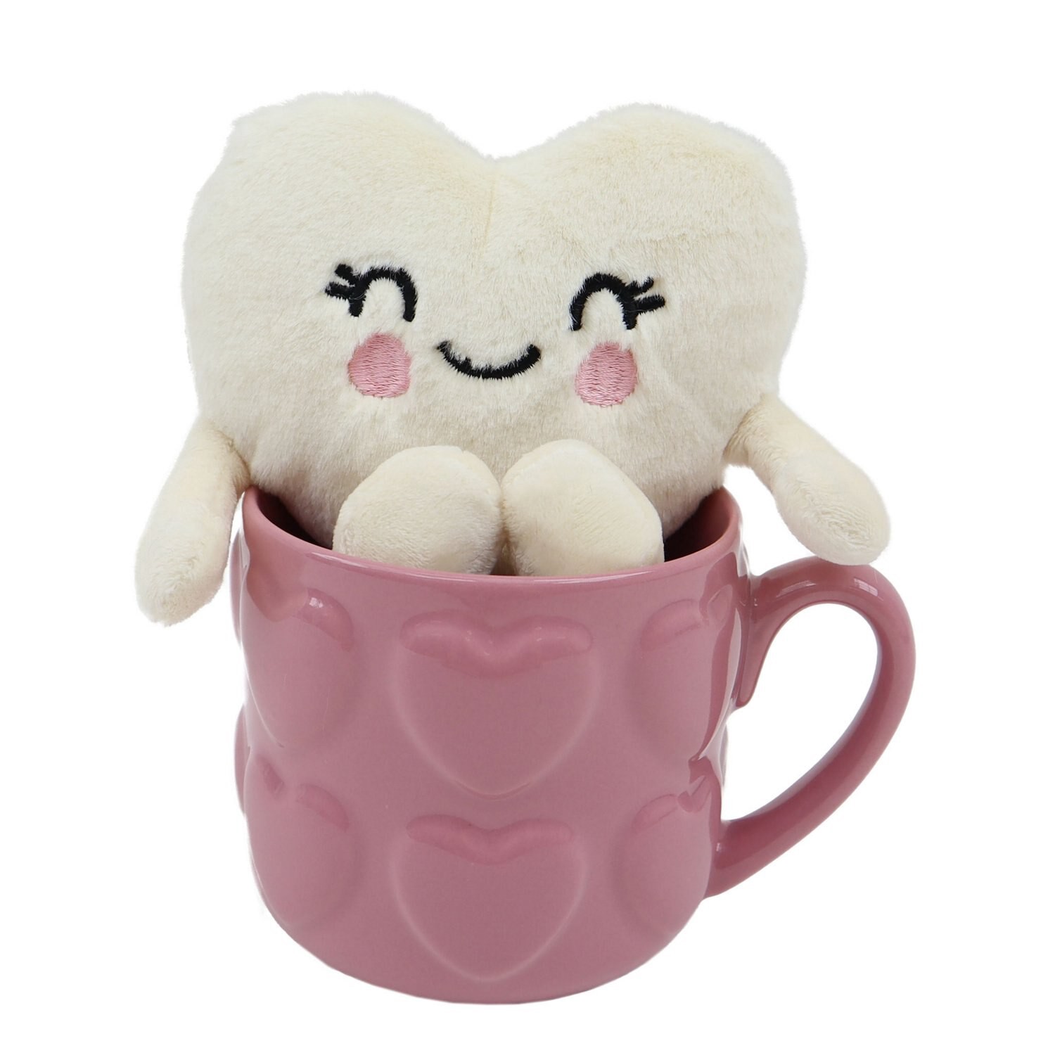 slide 2 of 3, RED AND PINK Valentine Latte Mug W/Plush Pals, 1 ct