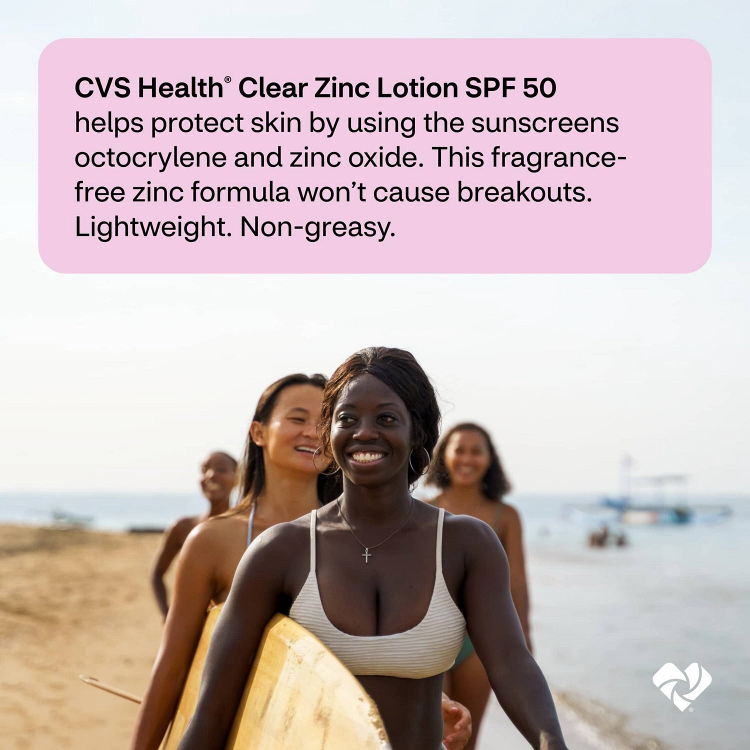 slide 2 of 9, CVS Health Clear Zinc Broad Spectrum Sun Lotion Spf 50, 2 Oz, 1 ct
