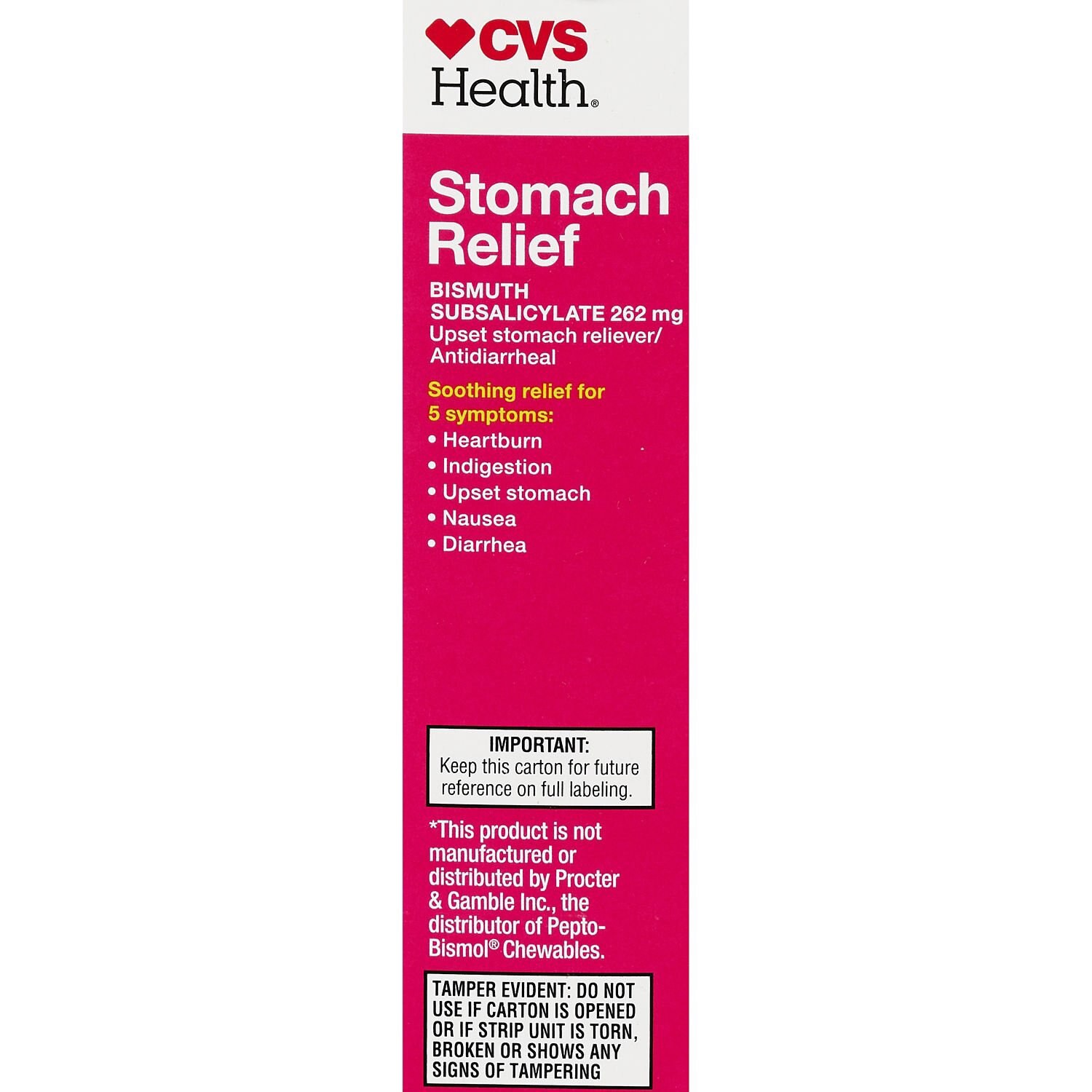 slide 3 of 4, CVS Health Stomach Relief Chewable Tablets, Cherry, 30 Ct, 1 ct