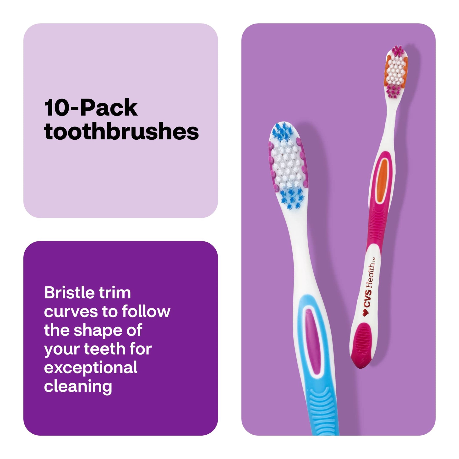 slide 3 of 7, CVS Health Ultimate Clean Toothbrushes, Soft Bristle, 10 Ct, 1 ct