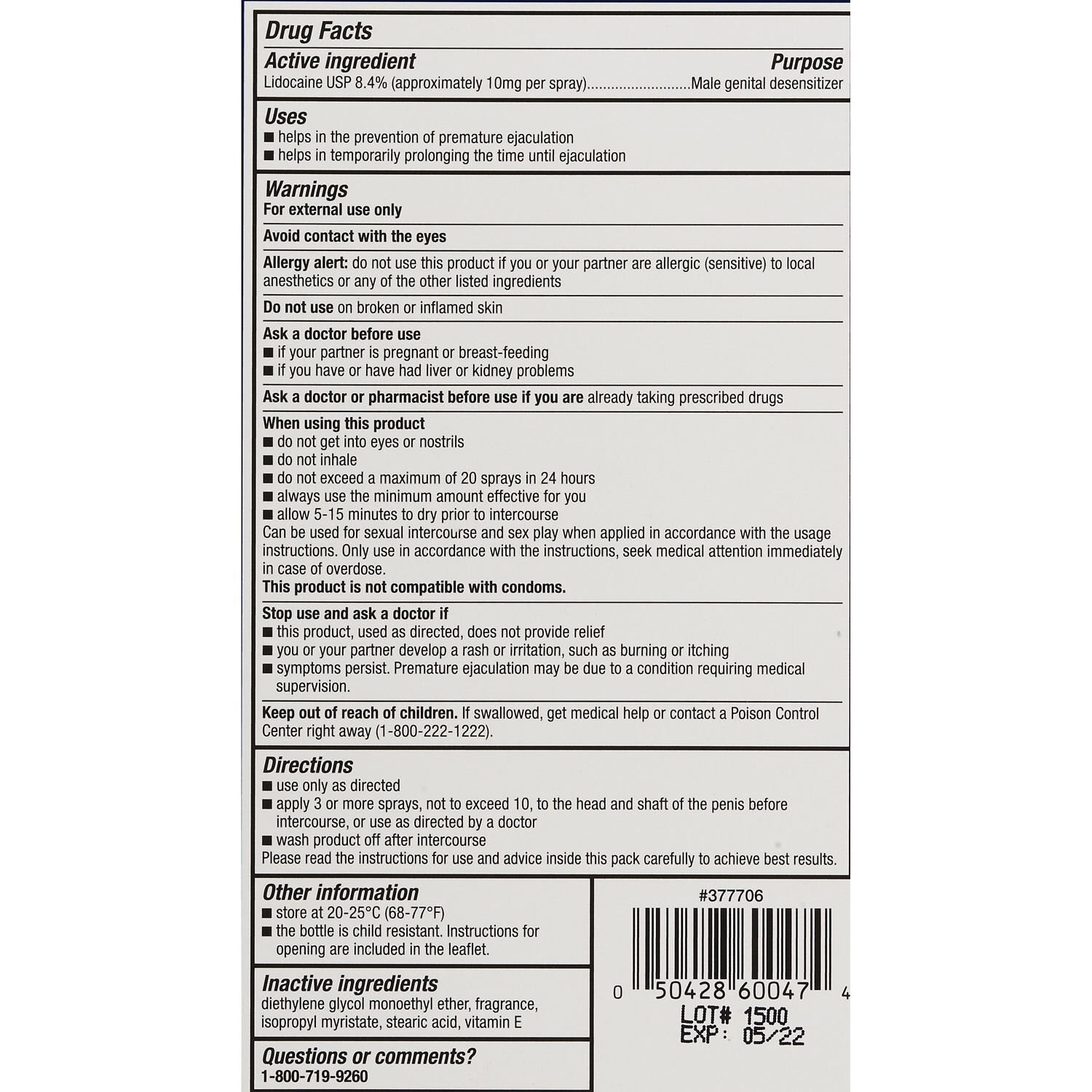 slide 6 of 6, CVS Health Endure Licocaine Men's Desensitizing Spray, 0.22 Fl Oz, 1 ct