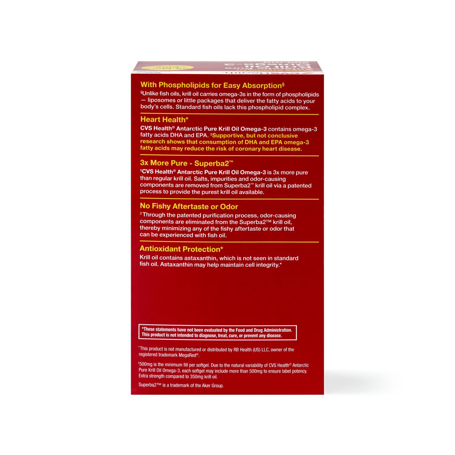 slide 3 of 6, CVS Health Antarctic Pure Omega-3 Krill Oil Softgels, 90 Ct, 1 ct