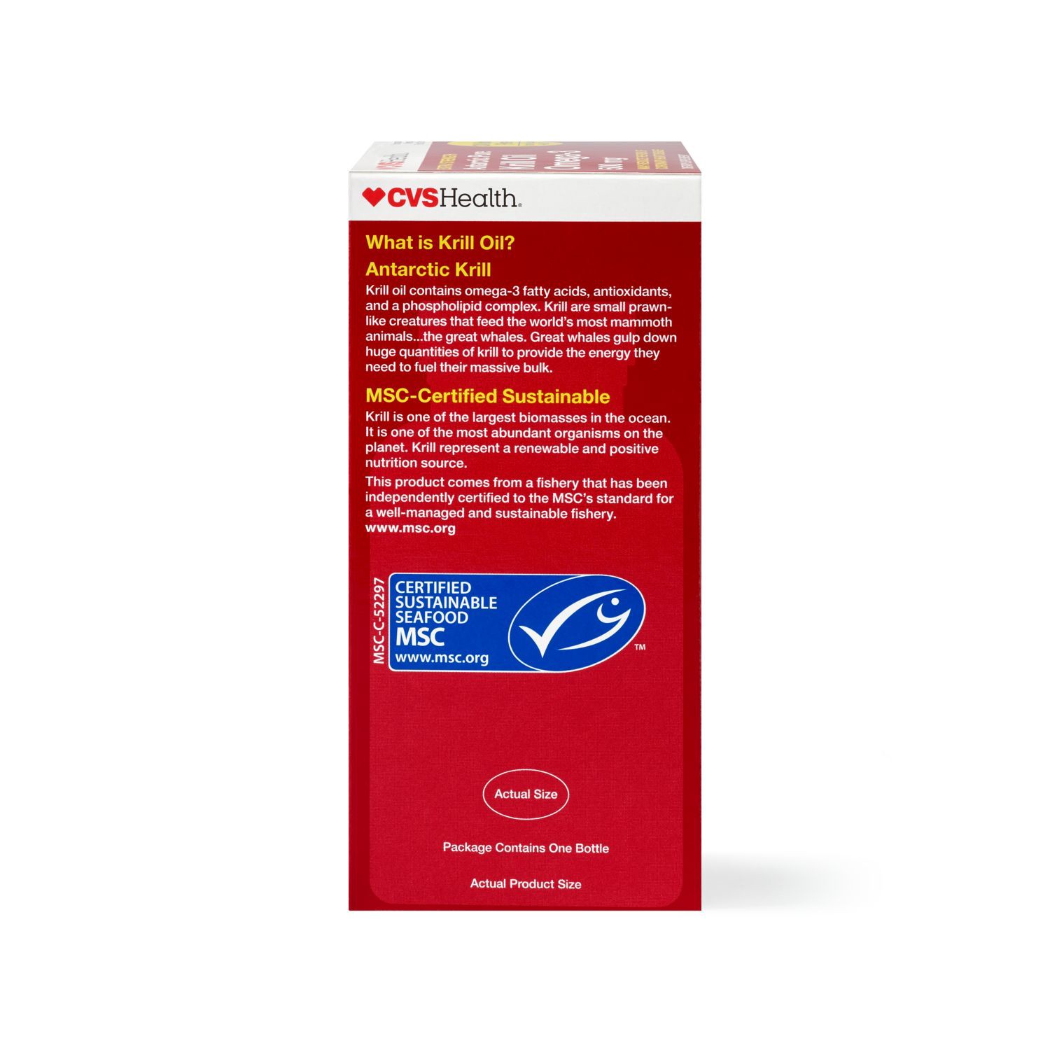 slide 6 of 6, CVS Health Antarctic Pure Omega-3 Krill Oil Softgels, 90 Ct, 1 ct