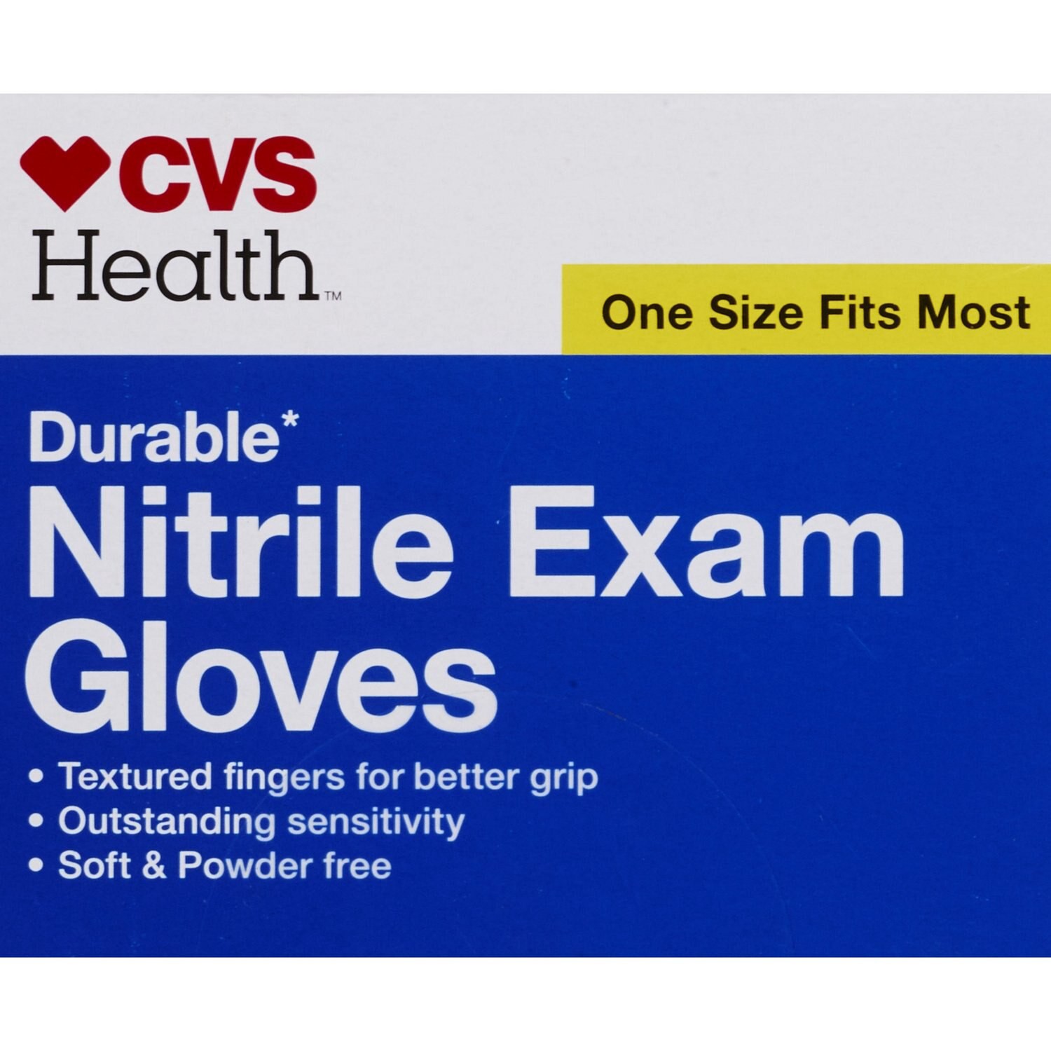 slide 4 of 4, CVS Health Durable Nitrile Exam Gloves, One Size Fitst Most, 40 Ct, 1 ct