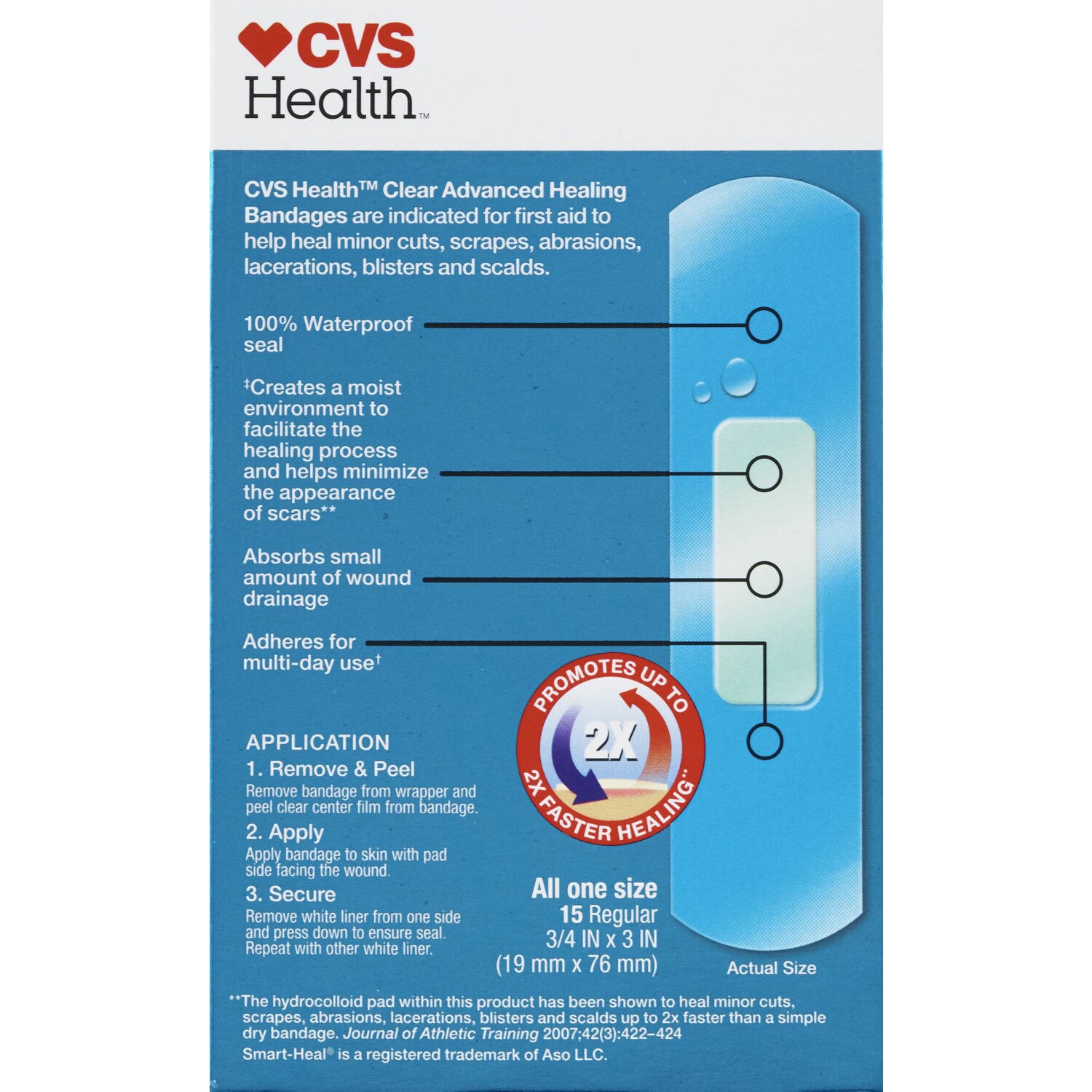 slide 2 of 11, CVS Health Clear Advanced Healing Hydrocolloid Bandages, 15 Ct, 1 ct