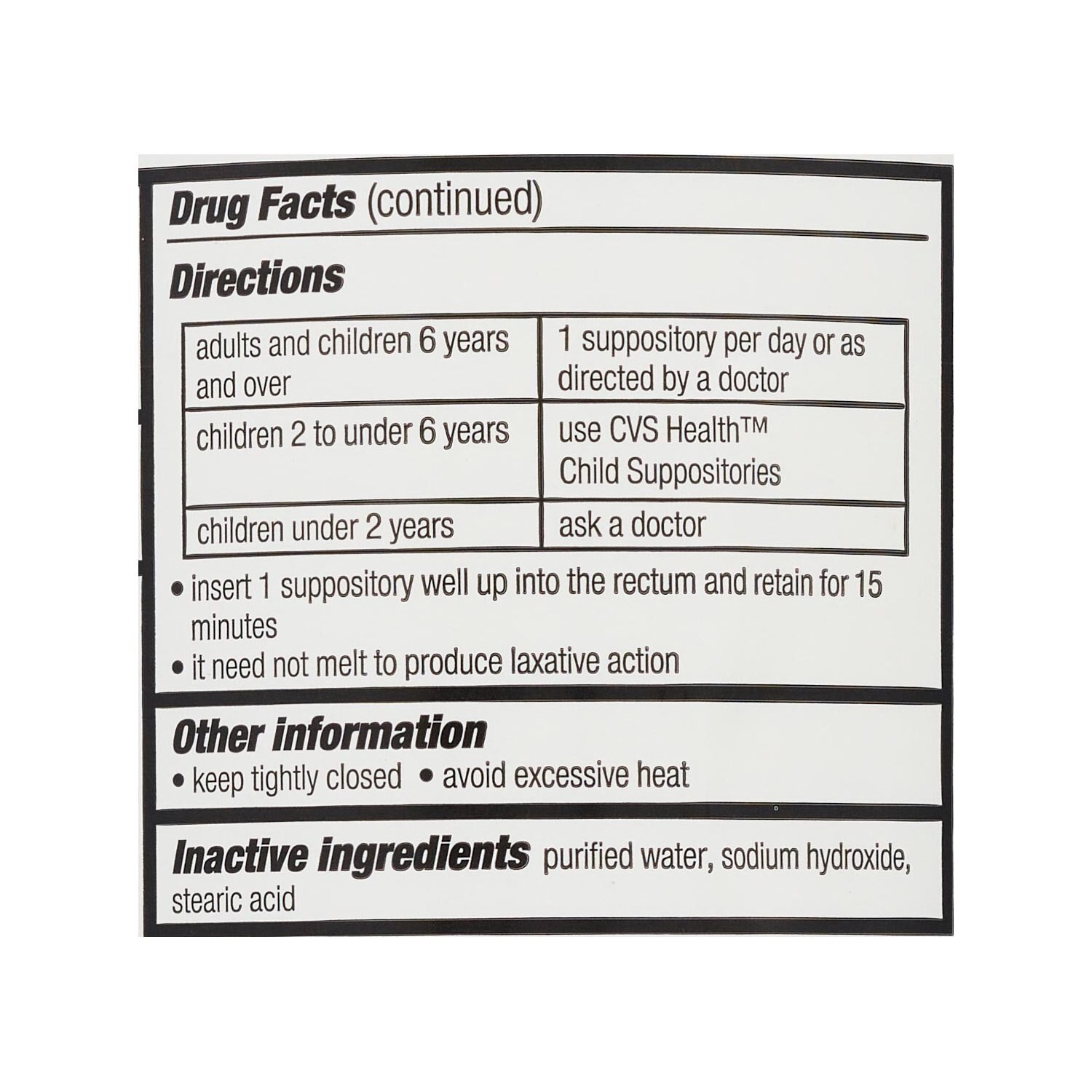 slide 3 of 5, CVS Health Glycerin Suppositories Adult Size, 100 Ct, 1 ct