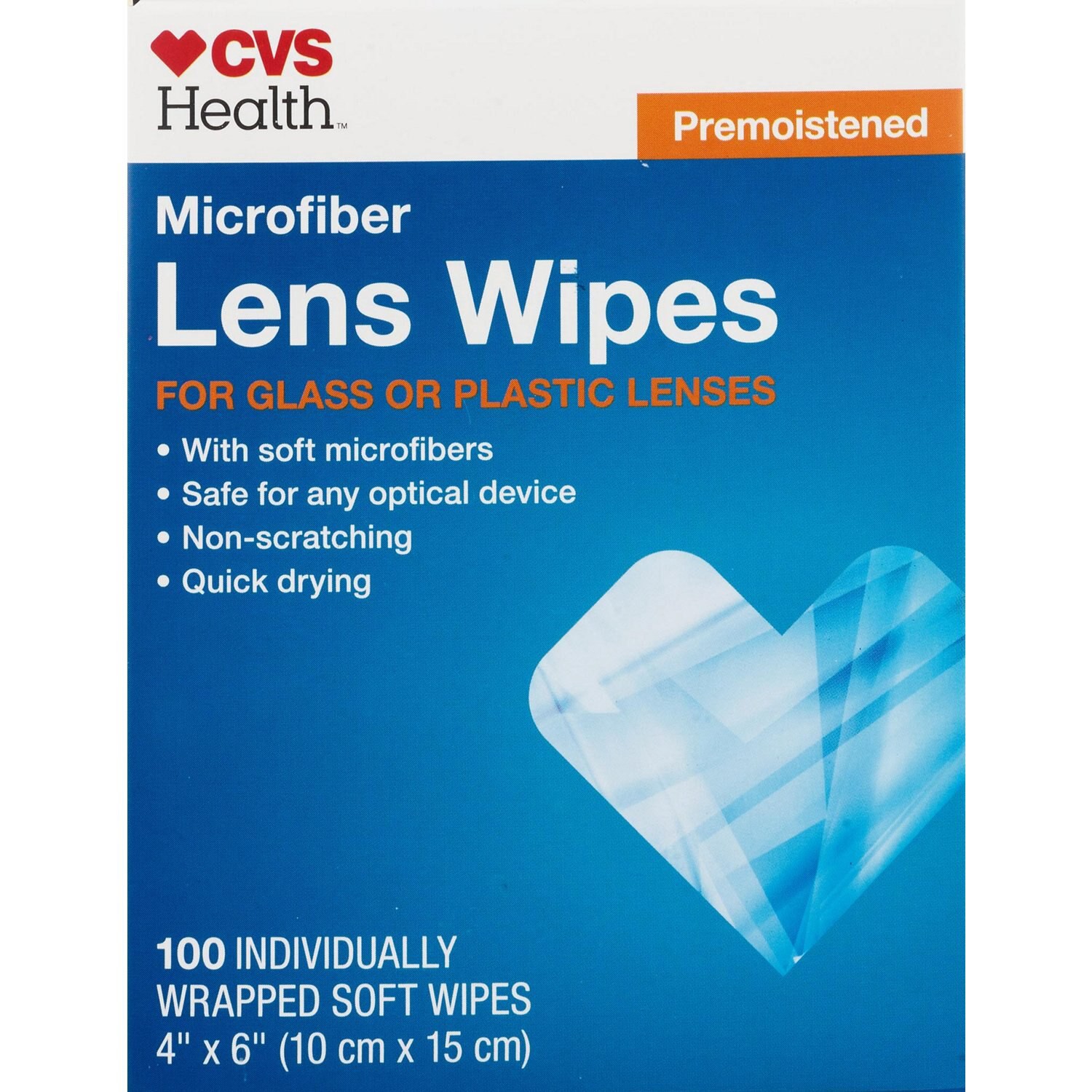 slide 2 of 4, CVS Health Microfiber Premoistened Lens Wipes, 100 Ct, 1 ct