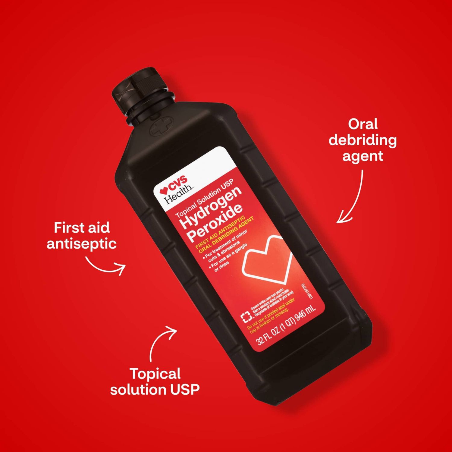 slide 6 of 6, CVS Health Hydrogen Peroxide, 32 Oz, 32 oz