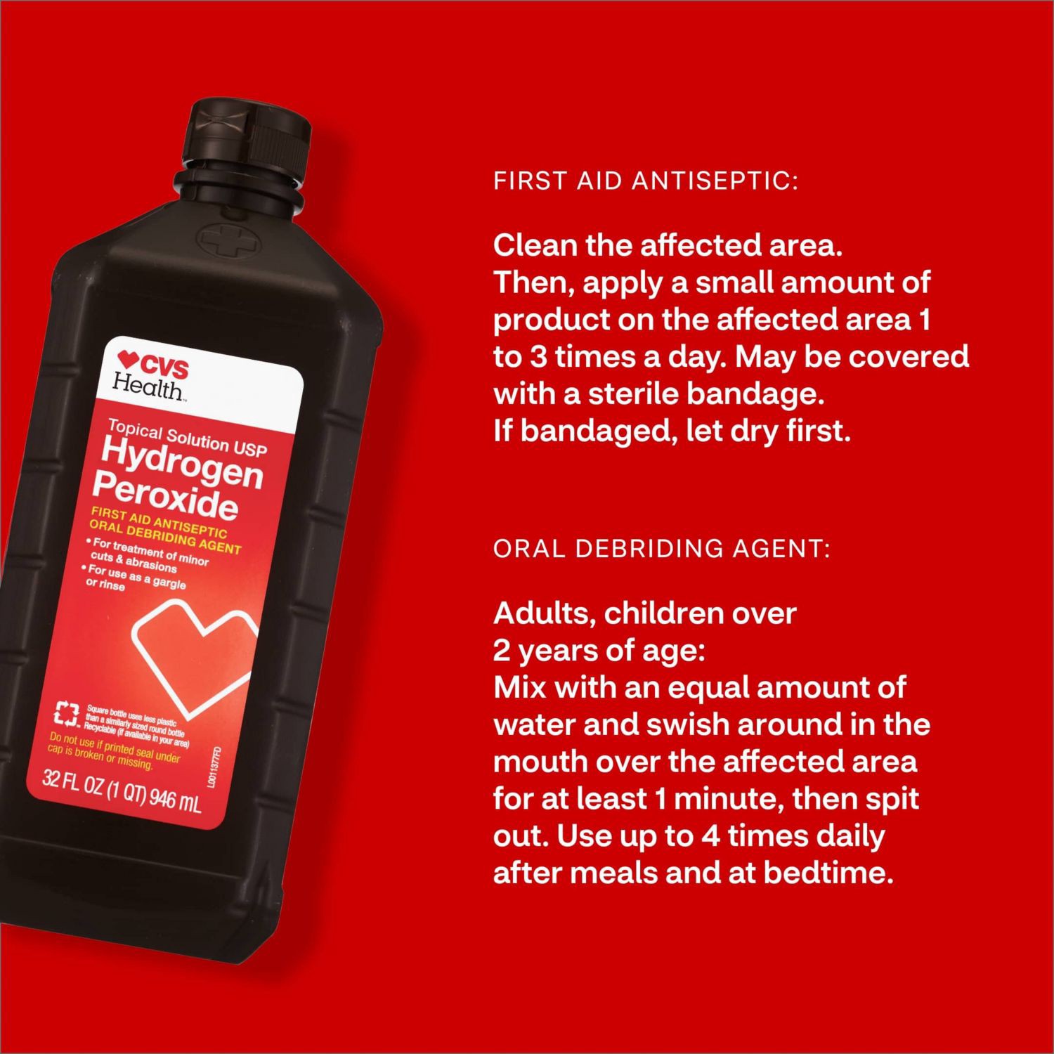 slide 5 of 6, CVS Health Hydrogen Peroxide, 32 Oz, 32 oz