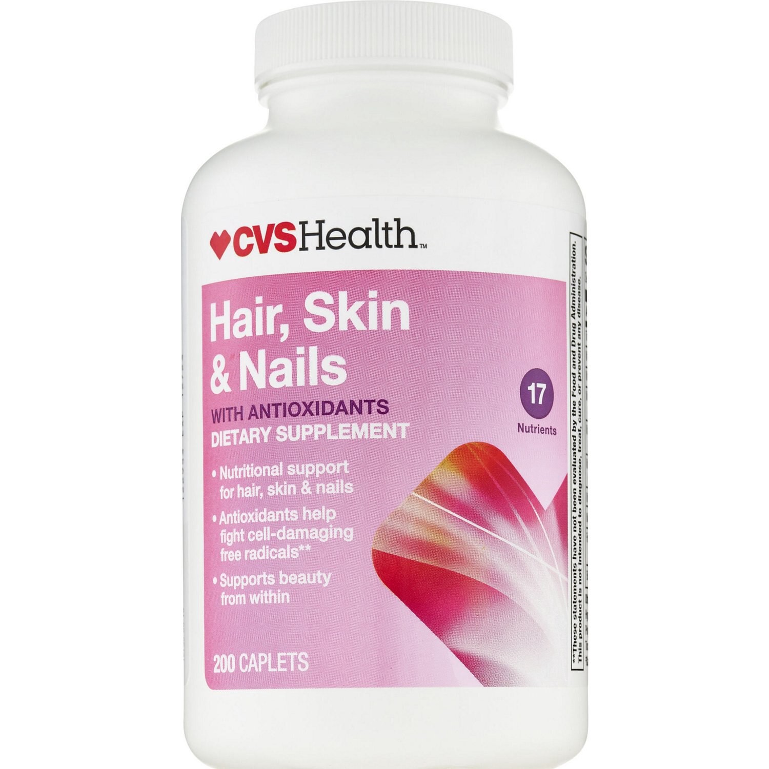 slide 3 of 5, CVS Health Hair, Skin And Nails With Antioxidants Tablets, 200 Ct, 1 ct