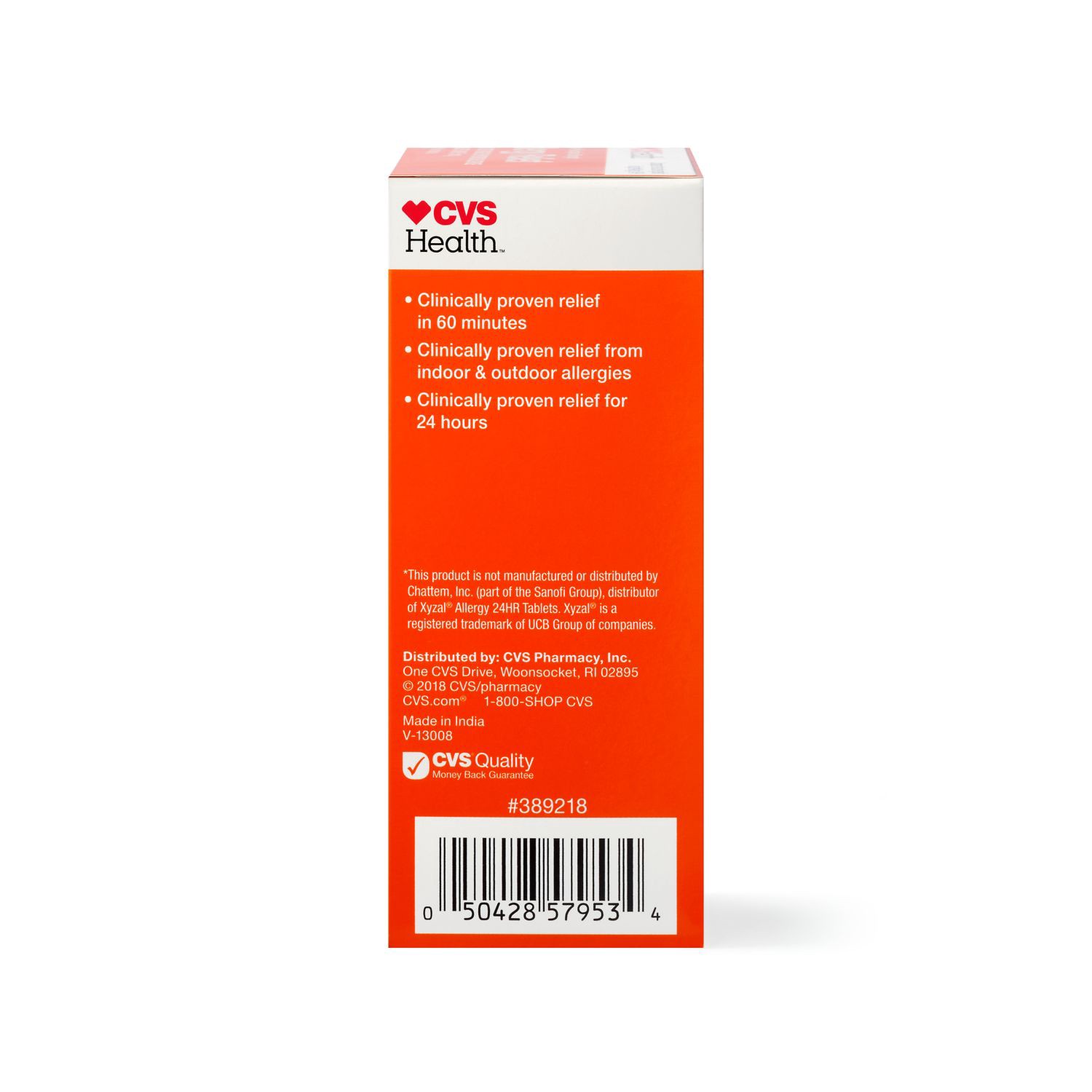 slide 6 of 6, CVS Health 24Hr Allergy Relief Levocetirizine Dihydrochloride Tablets, 80 Ct, 80 ct