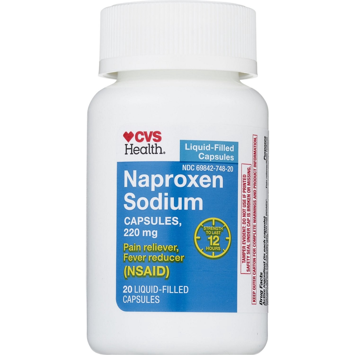 slide 4 of 6, CVS Health Naproxen Sodium 220 Mg Liquidid-Filled Capsules, 20 Ct, 1 ct