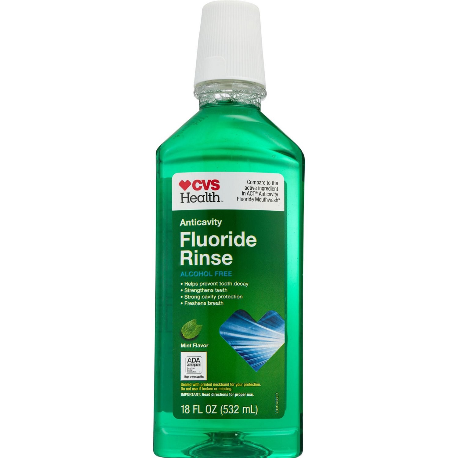 slide 4 of 4, CVS Health Anticavity Alcohol Free Fluoride Rinse, Mint, 18 Oz, 1 ct