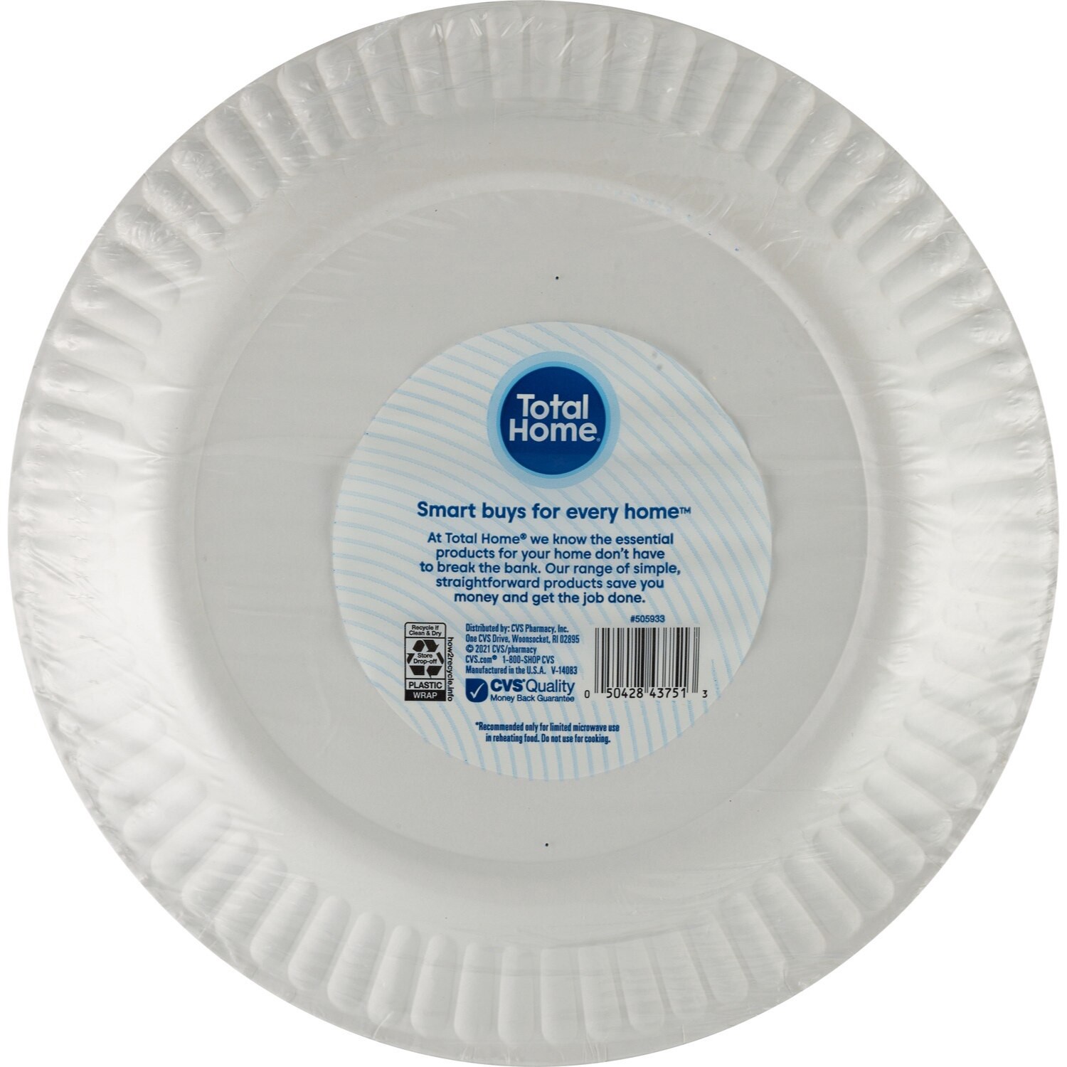 slide 3 of 3, TOTAL HOME JUST THE BASICS Just The Basics Paper Plates 9" Round White, 1 ct