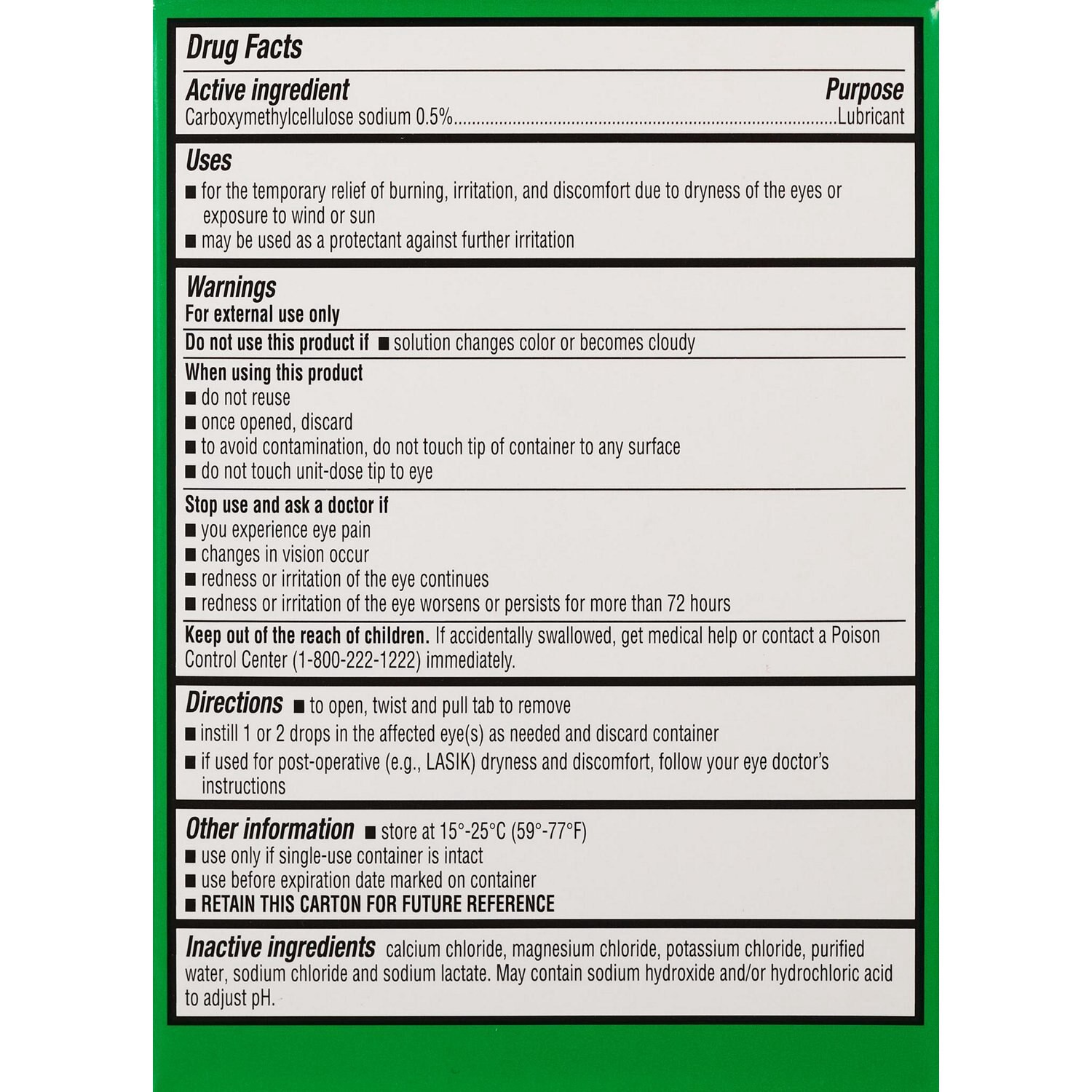 slide 3 of 5, CVS Health Preservatice Free Lubricant Eye Drops Sensitive Solution, 0.4Ml, 1 ct