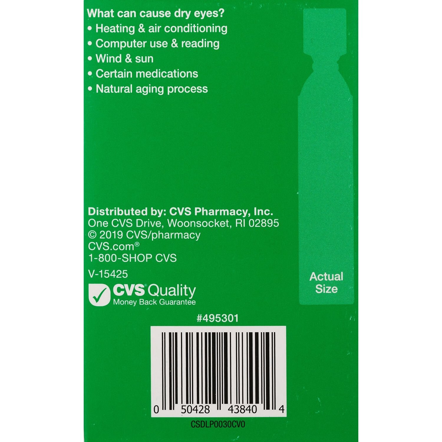 slide 5 of 5, CVS Health Preservatice Free Lubricant Eye Drops Sensitive Solution, 0.4Ml, 1 ct