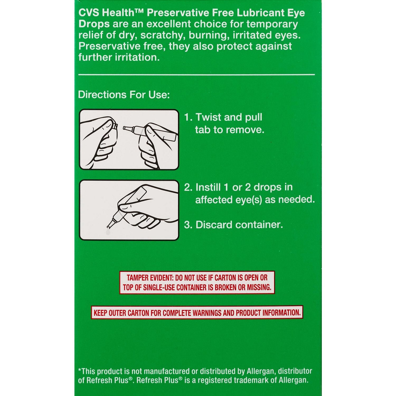 slide 4 of 5, CVS Health Preservatice Free Lubricant Eye Drops Sensitive Solution, 0.4Ml, 1 ct