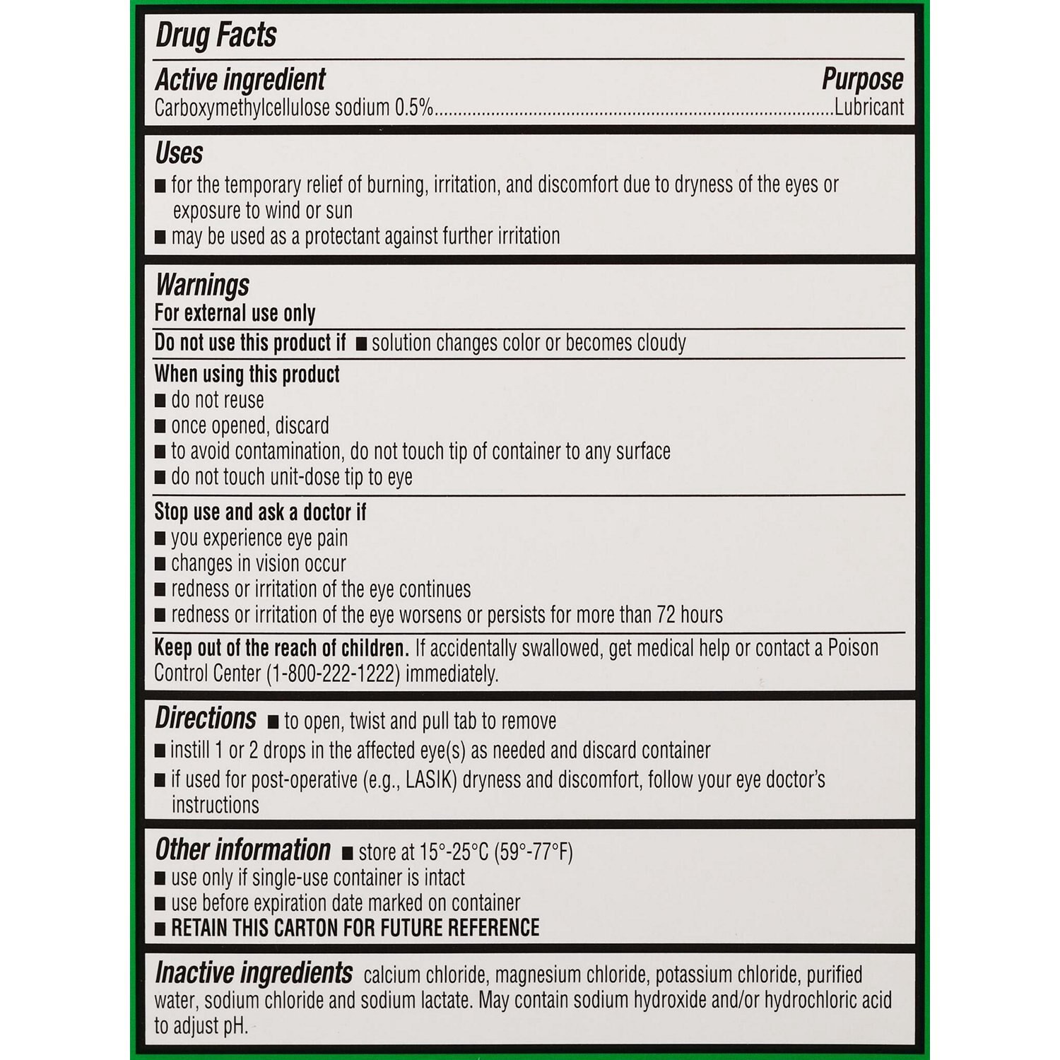 slide 2 of 5, CVS Health Preservatice Free Lubricant Eye Drops Sensitive Solution, 0.4Ml, 1 ct