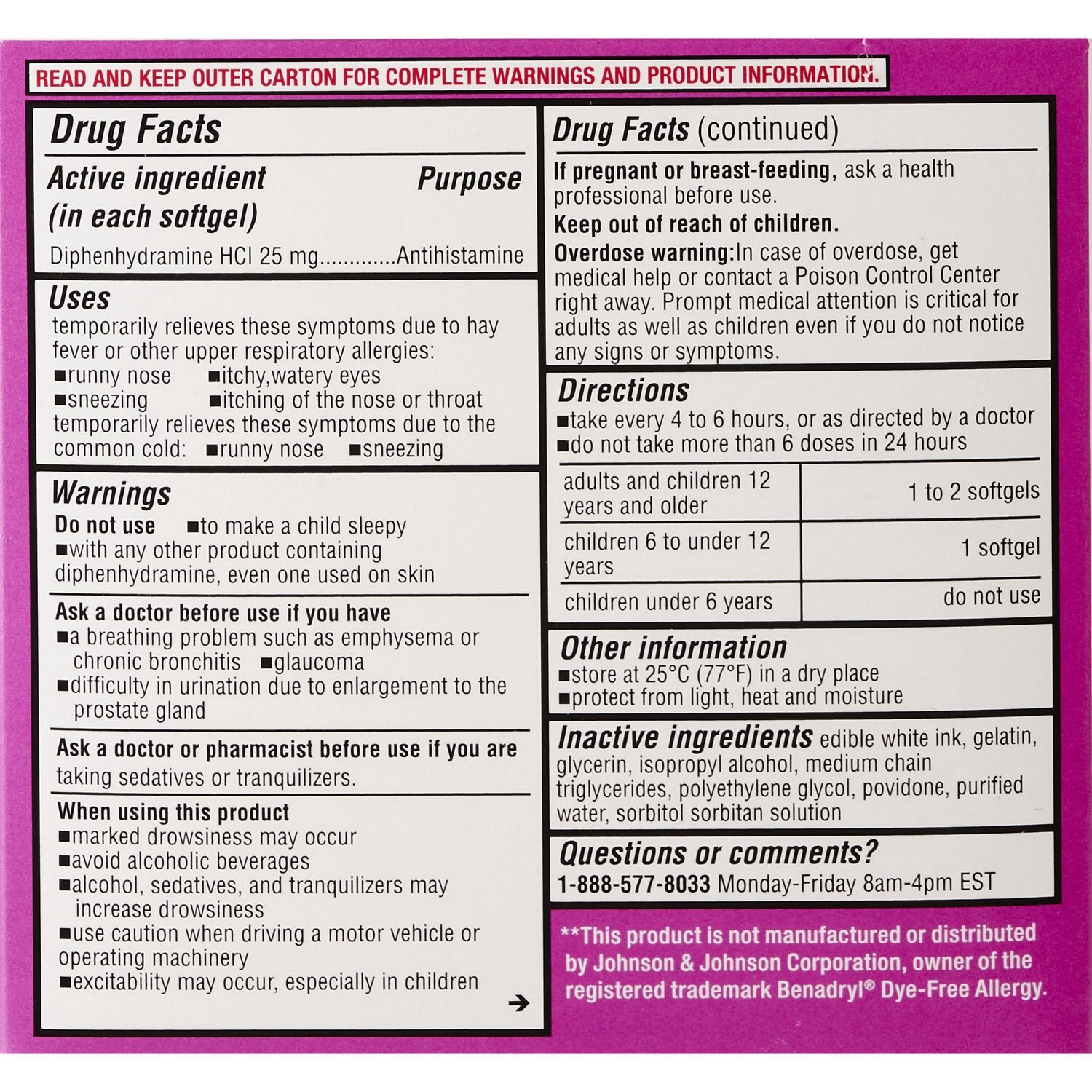 slide 2 of 2, CVS Health Allergy Relief Diphenhydramine Hcl Dye Free Softgels, 24 Ct, 1 ct