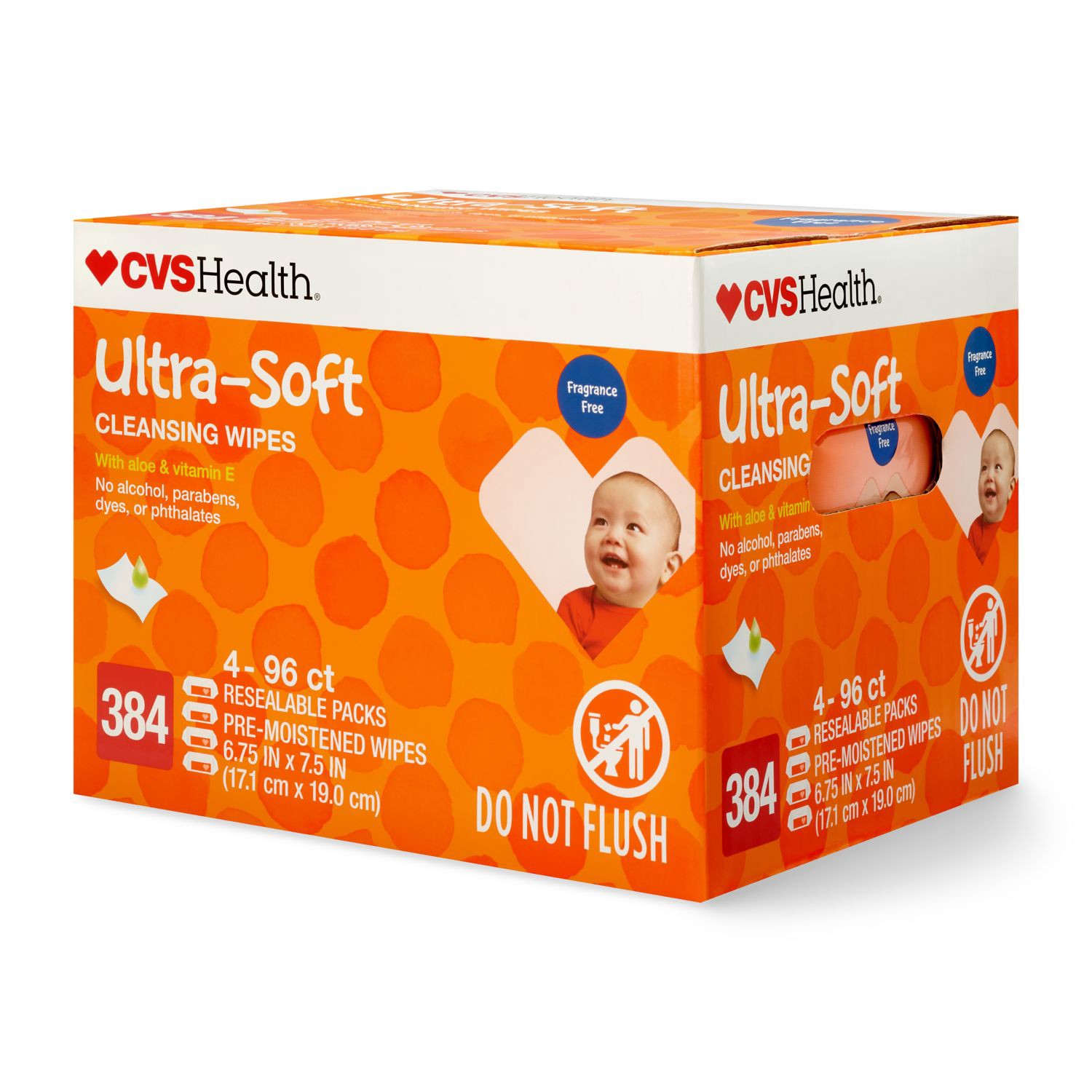 slide 4 of 4, CVS Health Ultra-Soft Cleansing Wipes, Unscented, 96 Ct, 4 Pk, 96 ct
