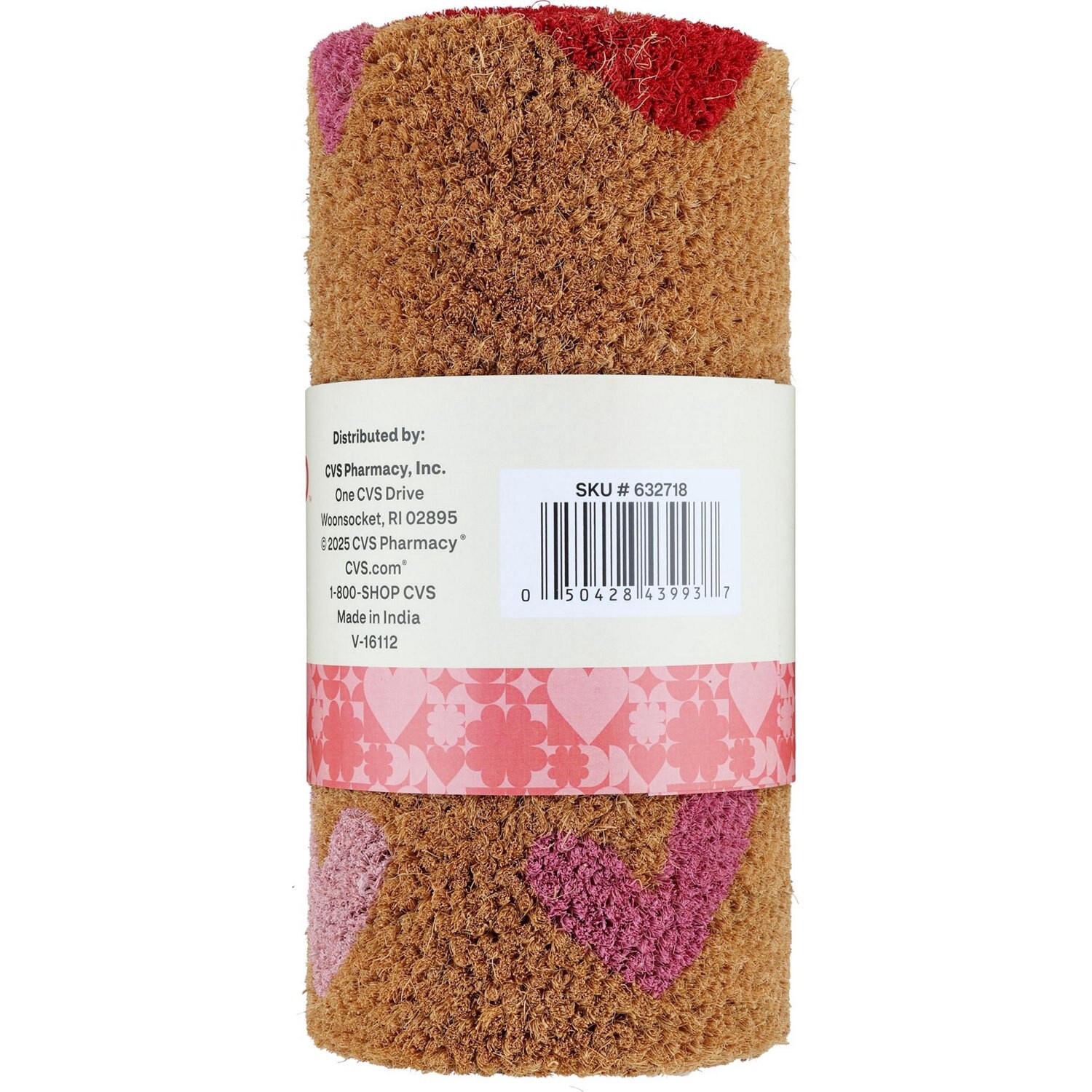 slide 2 of 3, Red & Pink Valentine's Doormat, 10 In X 30 In, 1 ct