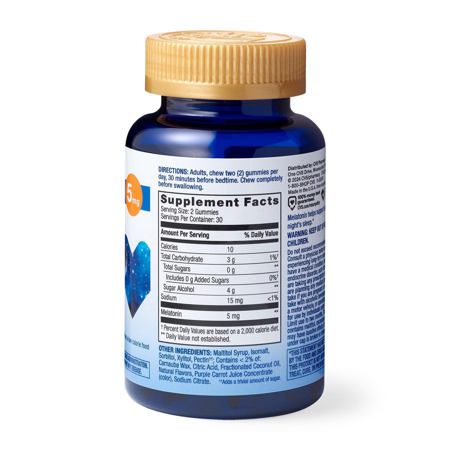 slide 3 of 6, Cvs Health Sugar Free Melatonin Gummies 5Mg, 60 Ct, 60 ct