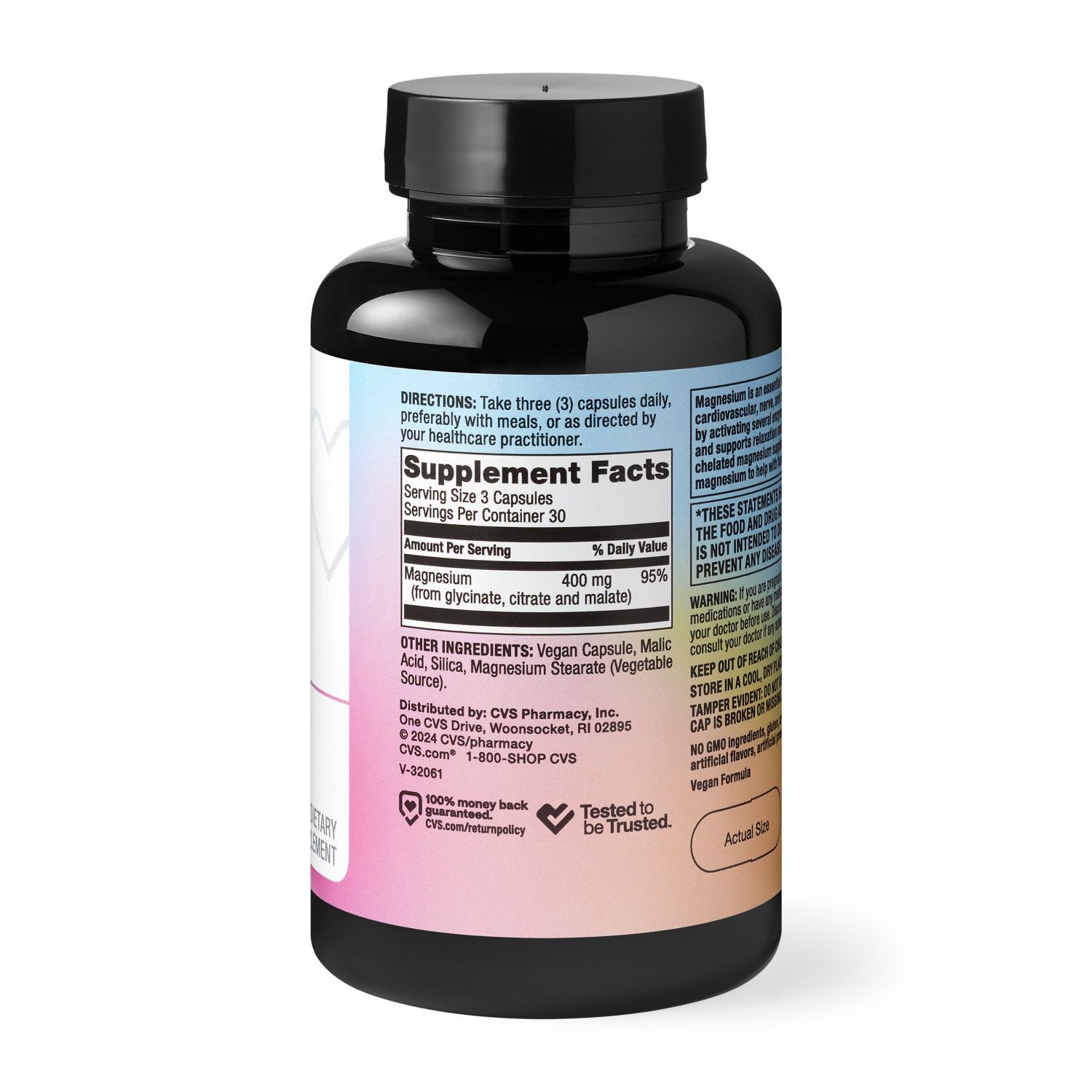 slide 2 of 4, CVS Health Chelated Triple Magnesium-Triple Action Supplement, 90 ct