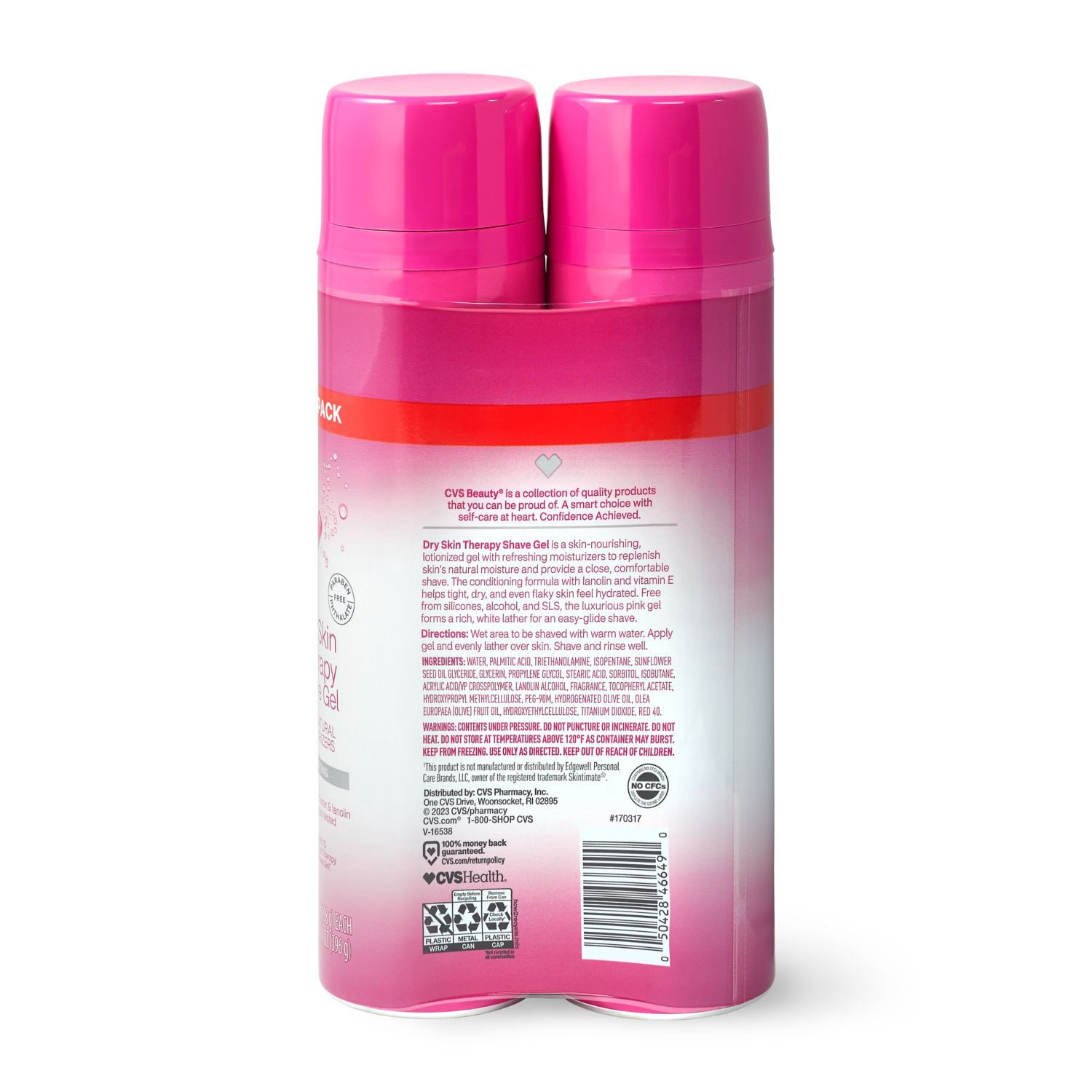 slide 2 of 4, Cvs Health Womens Dry Skin Shave Gel, 7 Oz, 2 Pack, 1 ct