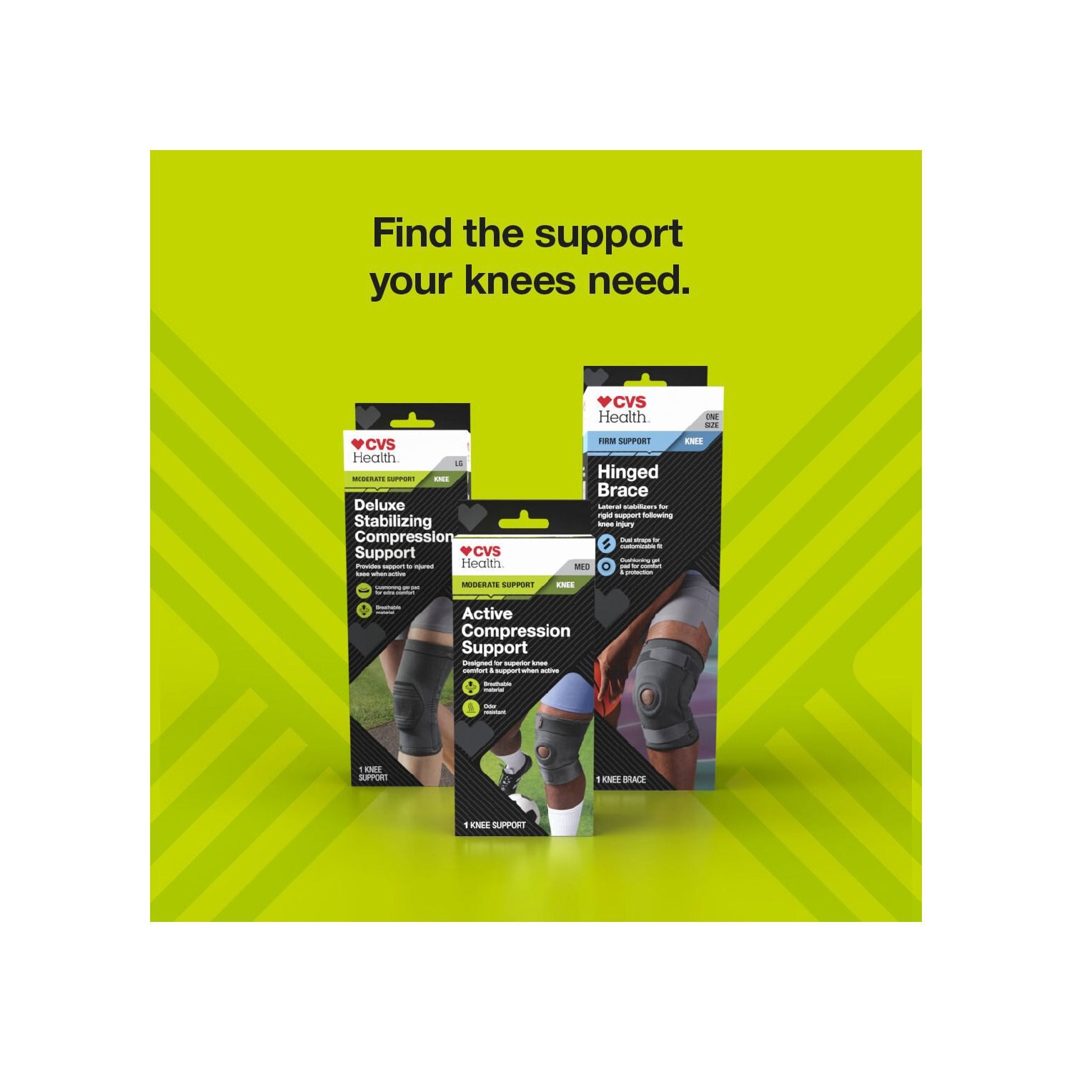 slide 4 of 8, CVS Health Adjustable Stabilizing Knee Support, 1 ct