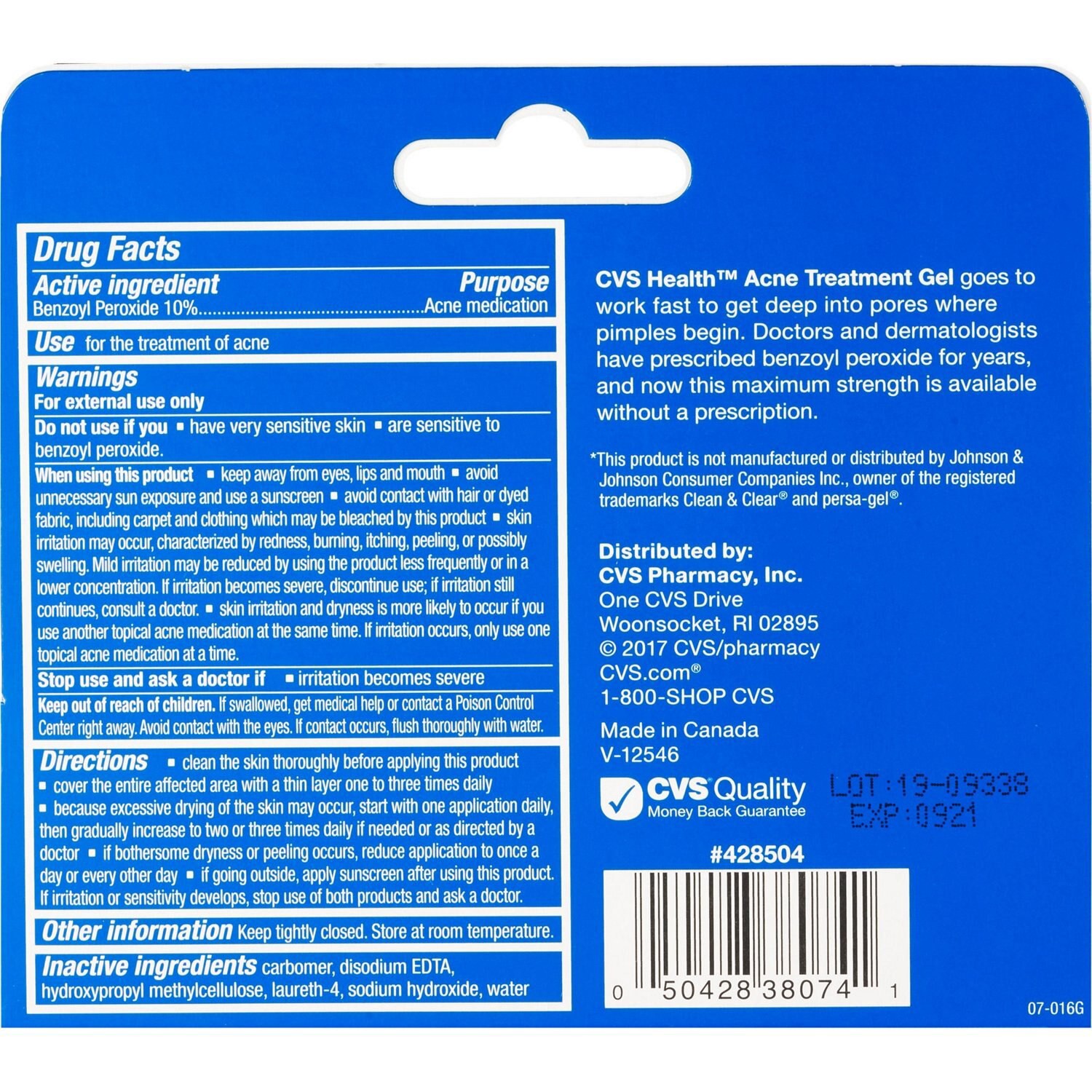 slide 3 of 4, CVS Health Acne Treatment Gel, 1 Oz, 1 ct